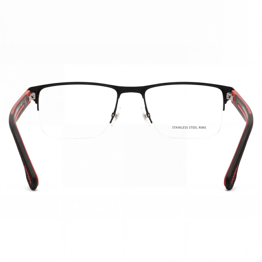 Gafas Modernas Unisex Carrera con Montura de Aleación de Acero y Lentes de Policarbonato no Polarizadas, Negro Rojo, 54mm