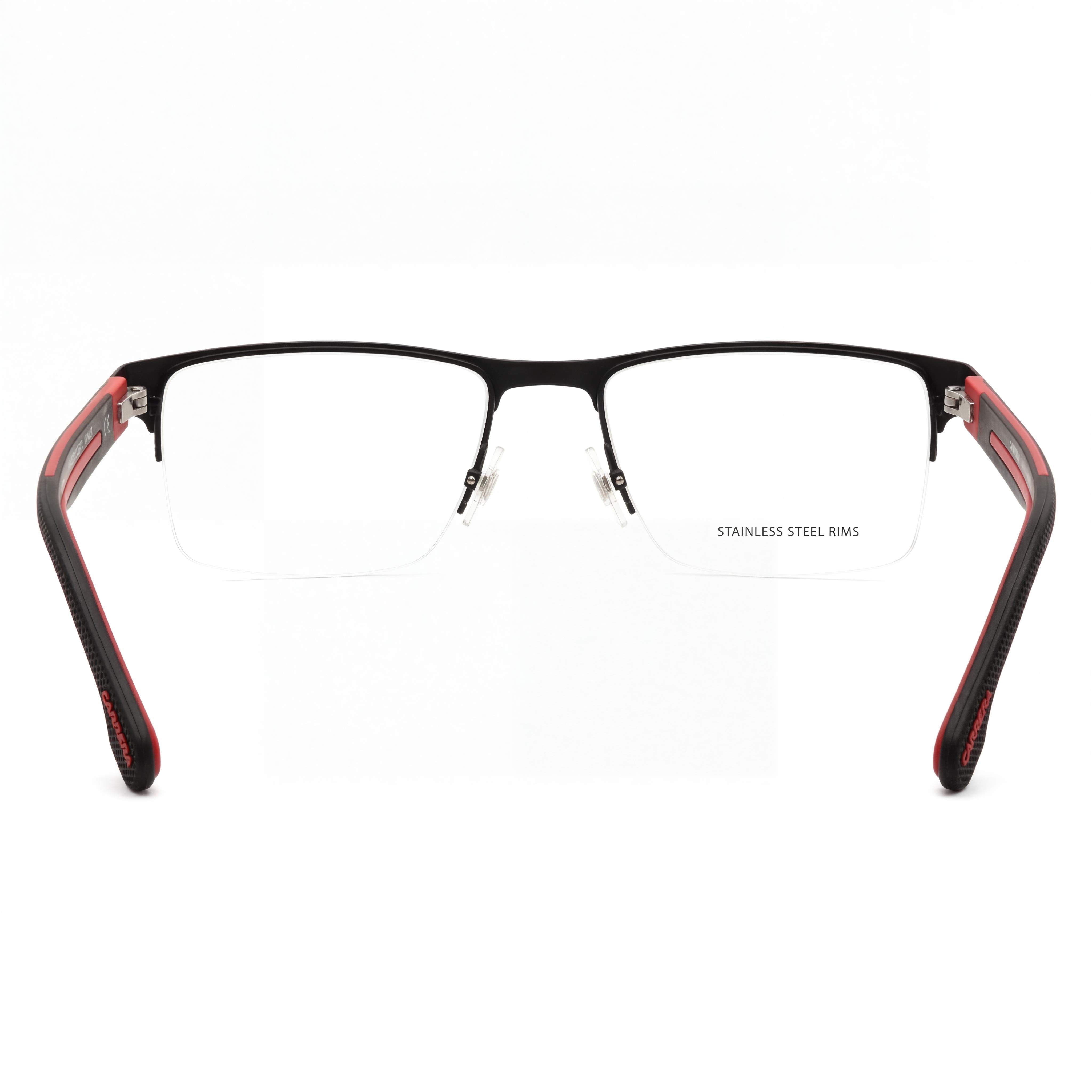 Gafas Modernas Unisex Carrera con Montura de Aleación de Acero y Lentes de Policarbonato no Polarizadas, Negro Rojo, 54mm, Photo 3