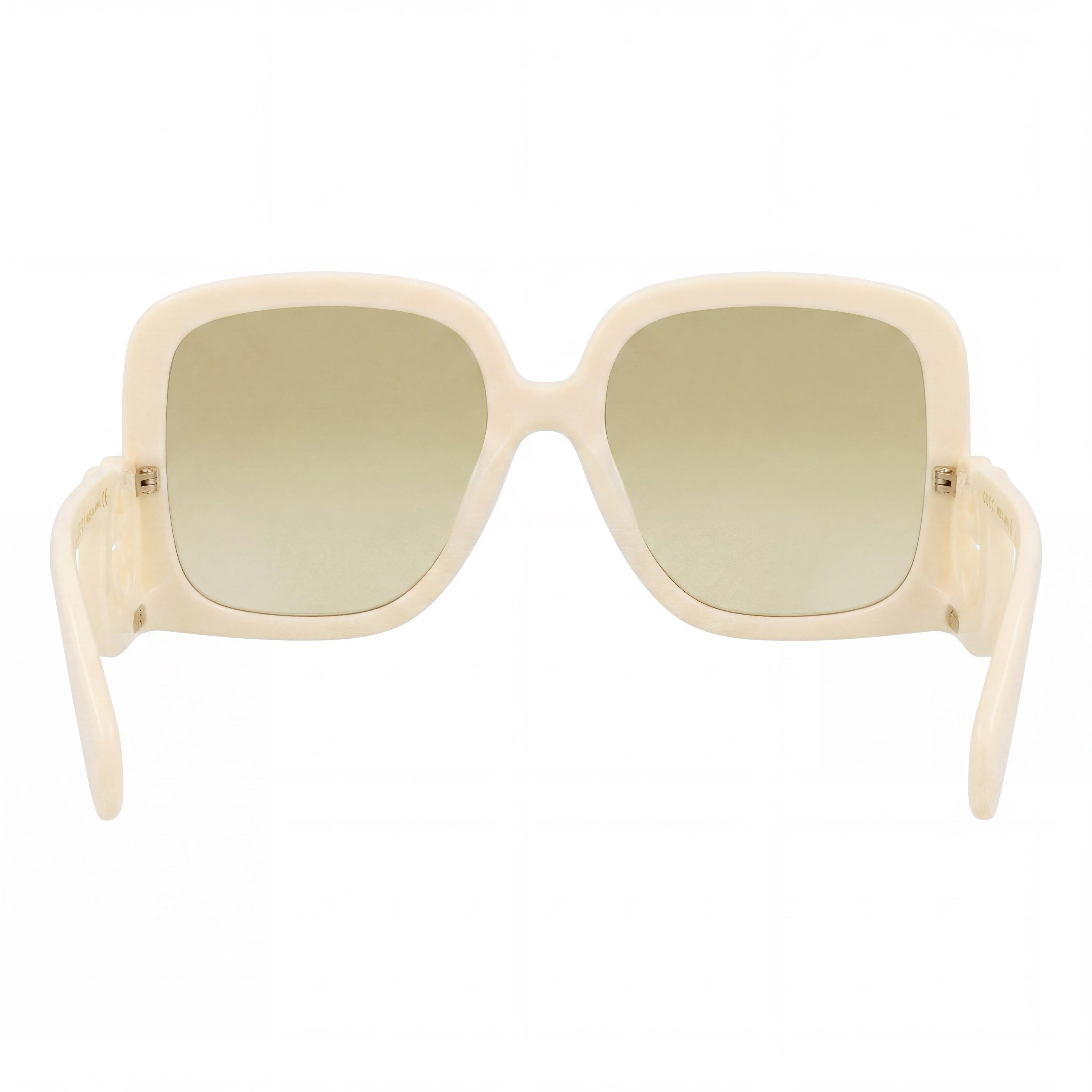 Gafas de sol Gucci cuadradas/rectangulares para mujer, montura blanco marfil, lentes marrones degradadas, 58 mm, protección UV, Photo 4