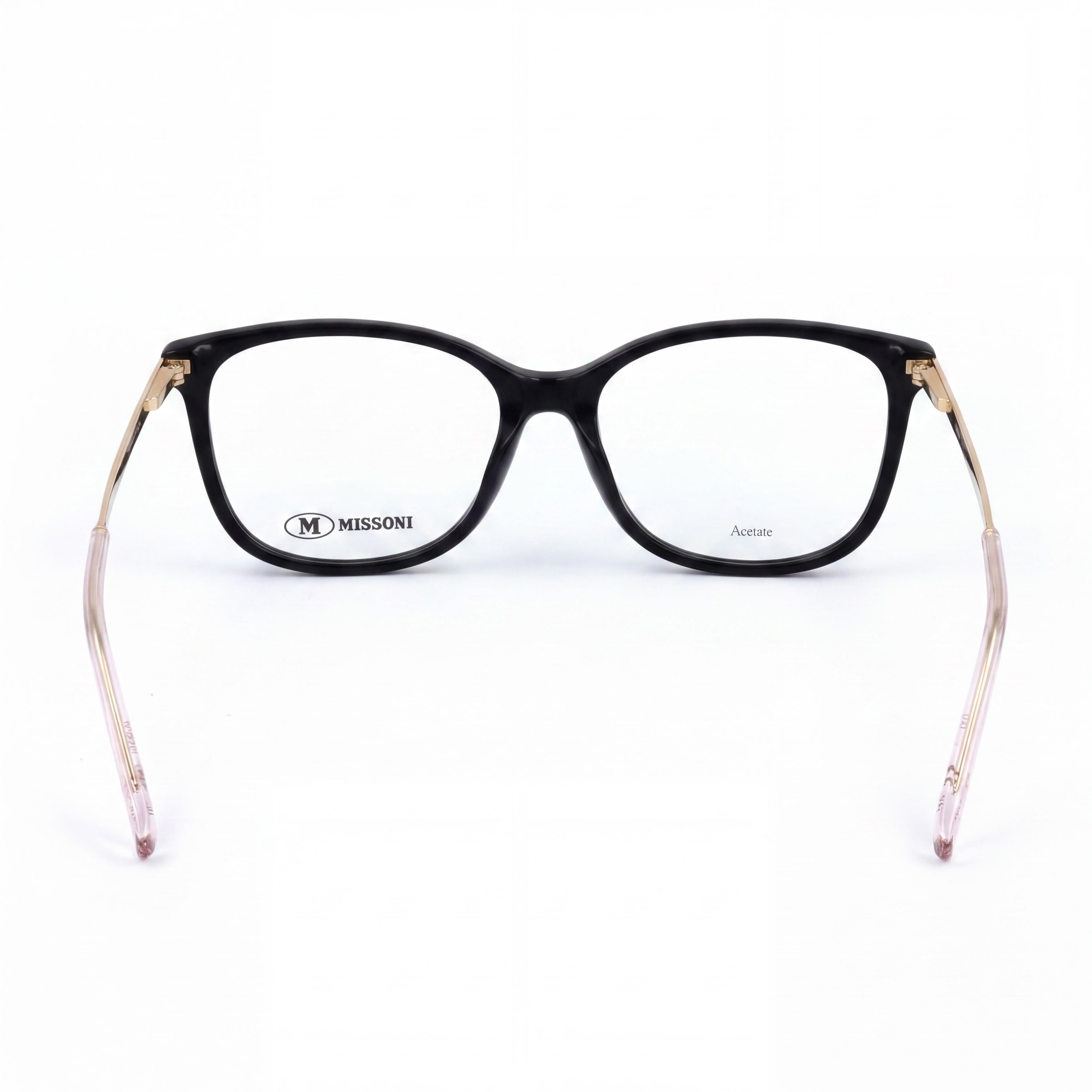 M Missoni Women's Eyewear Black Acetate Rectangular Optical Frames Size 54mm Lens, 16mm Bridge, 145mm Temple, Photo 3