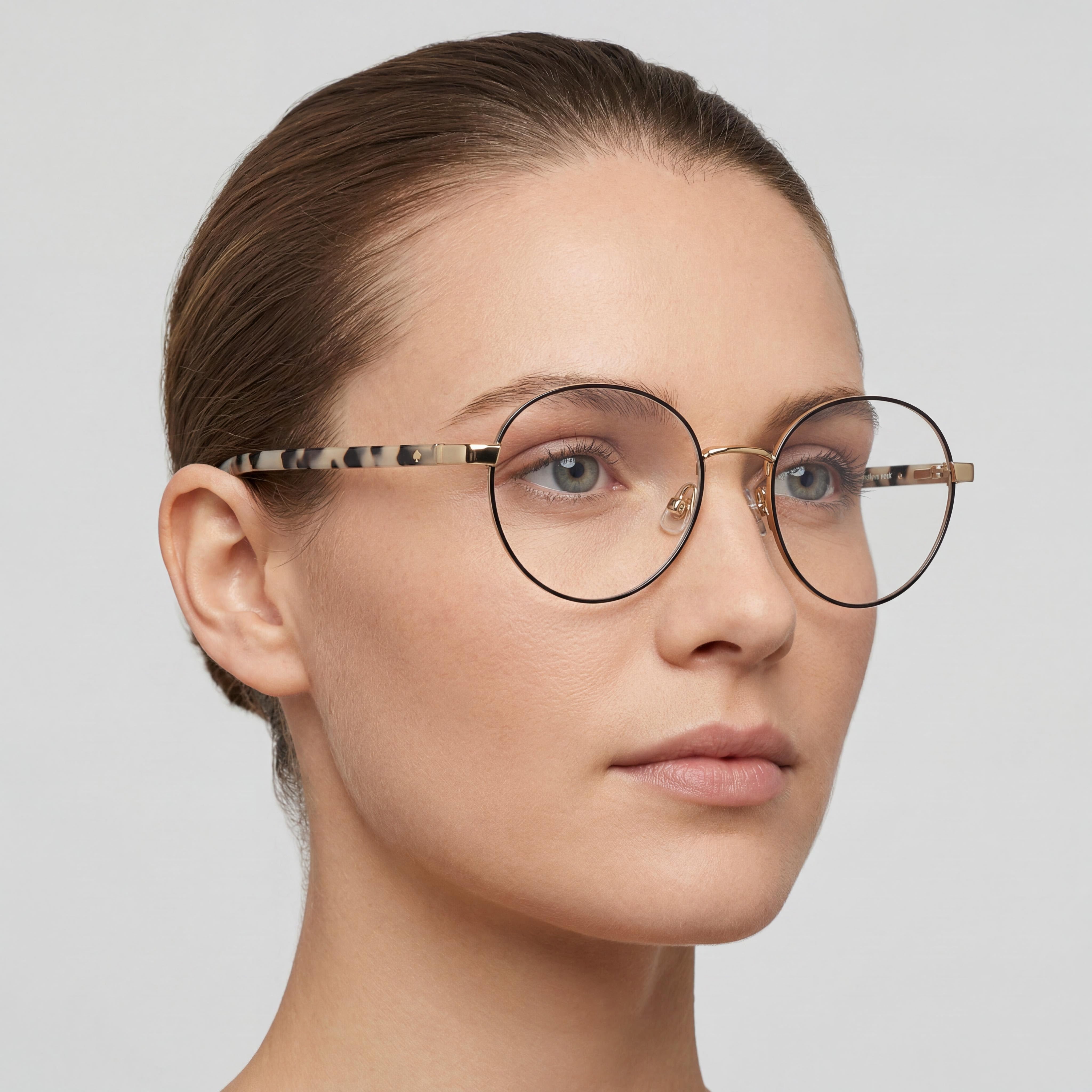 kate spade new york MARCIANN Women's Eyeglasses featuring a Black Gold Plastic Frame, Size 49-19-140mm, Photo 4