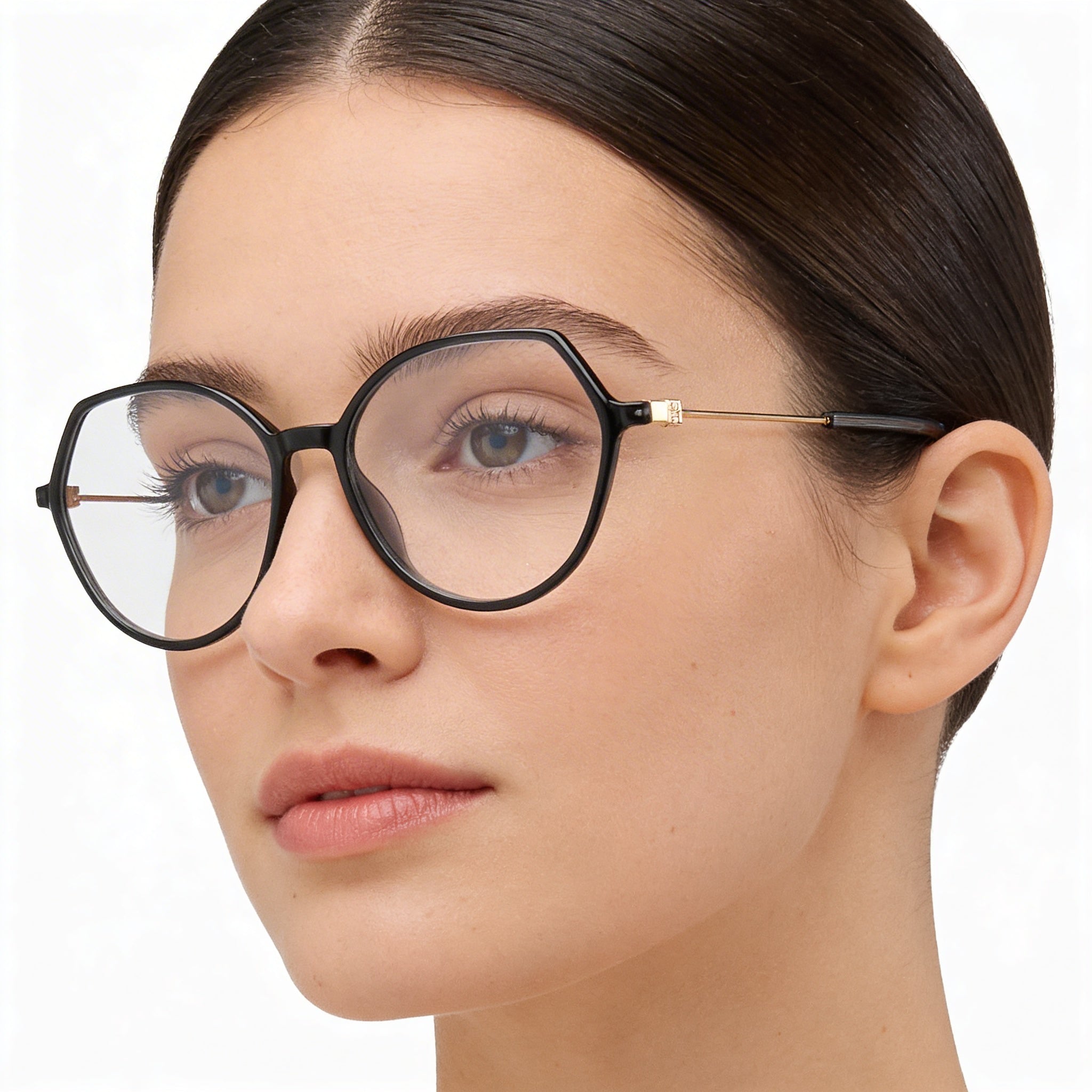 Tommy Hilfiger Round Geometrical Women's Gray POLYAMIDE INJ-GRIL. Frame Clear Lens Eyeglasses 54-16-140mm, Photo 5