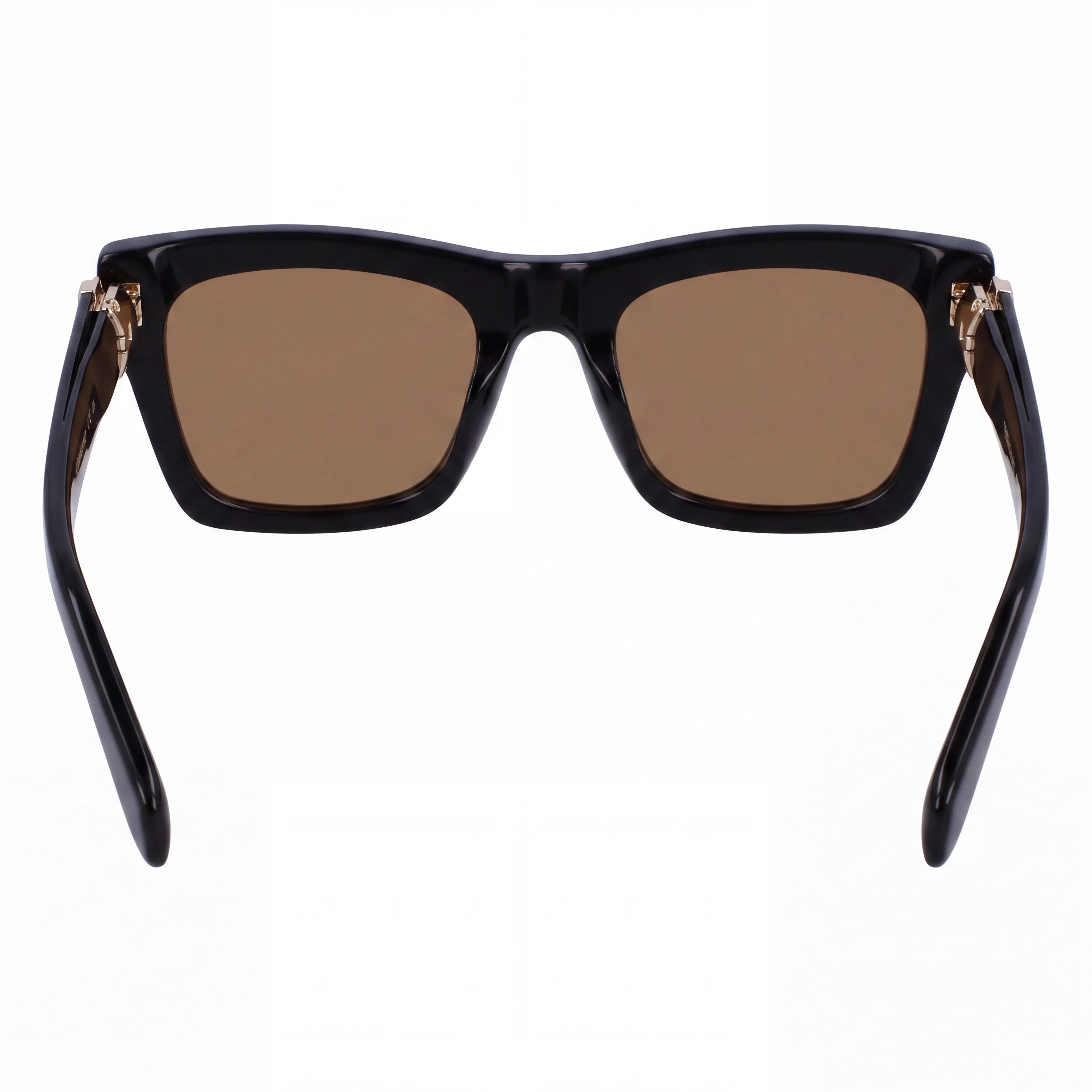 Ferragamo Sf2013s Women's Black Gold Acetate Frame Brown Lens UV Protection Sunglasses 52mm, Photo 3
