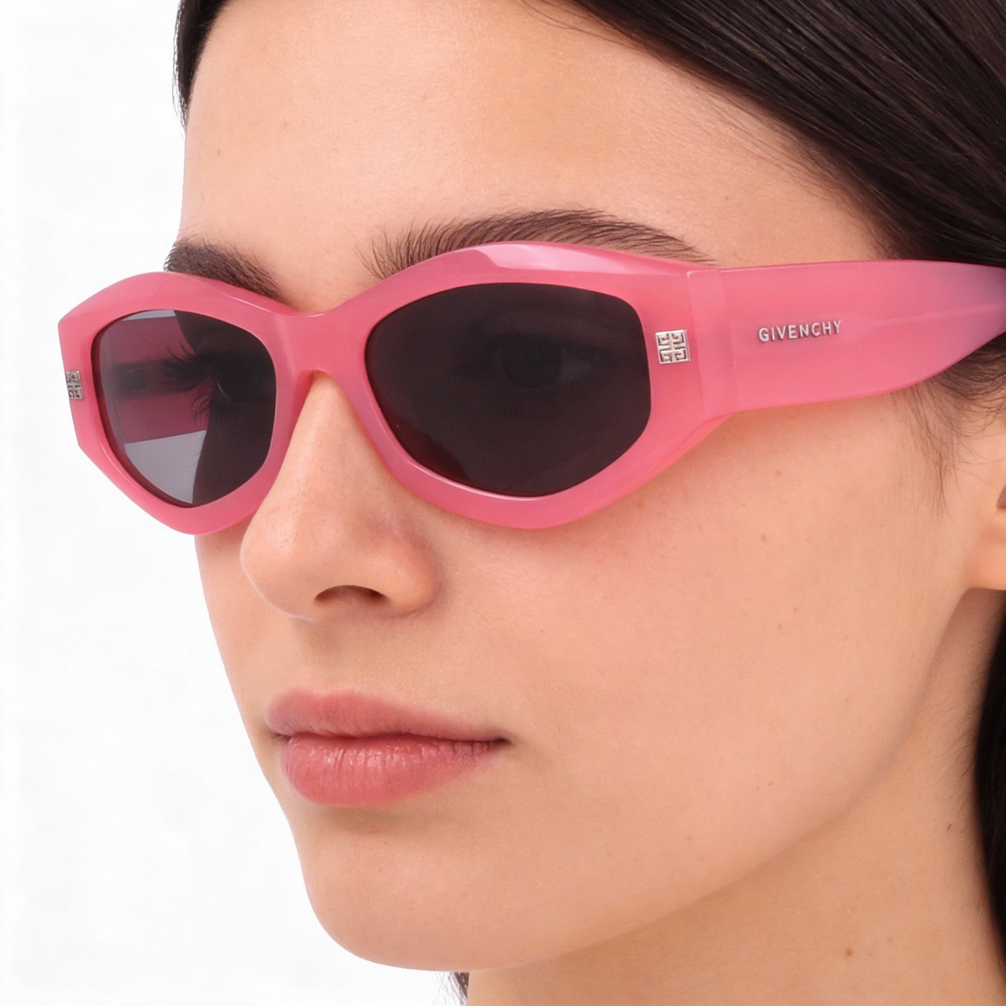 Gafas de sol Givenchy Casual Cat Eye de acetato para mujer, montura fucsia, lentes ahumadas no polarizadas con protección UV 400, 54 mm, Photo 5