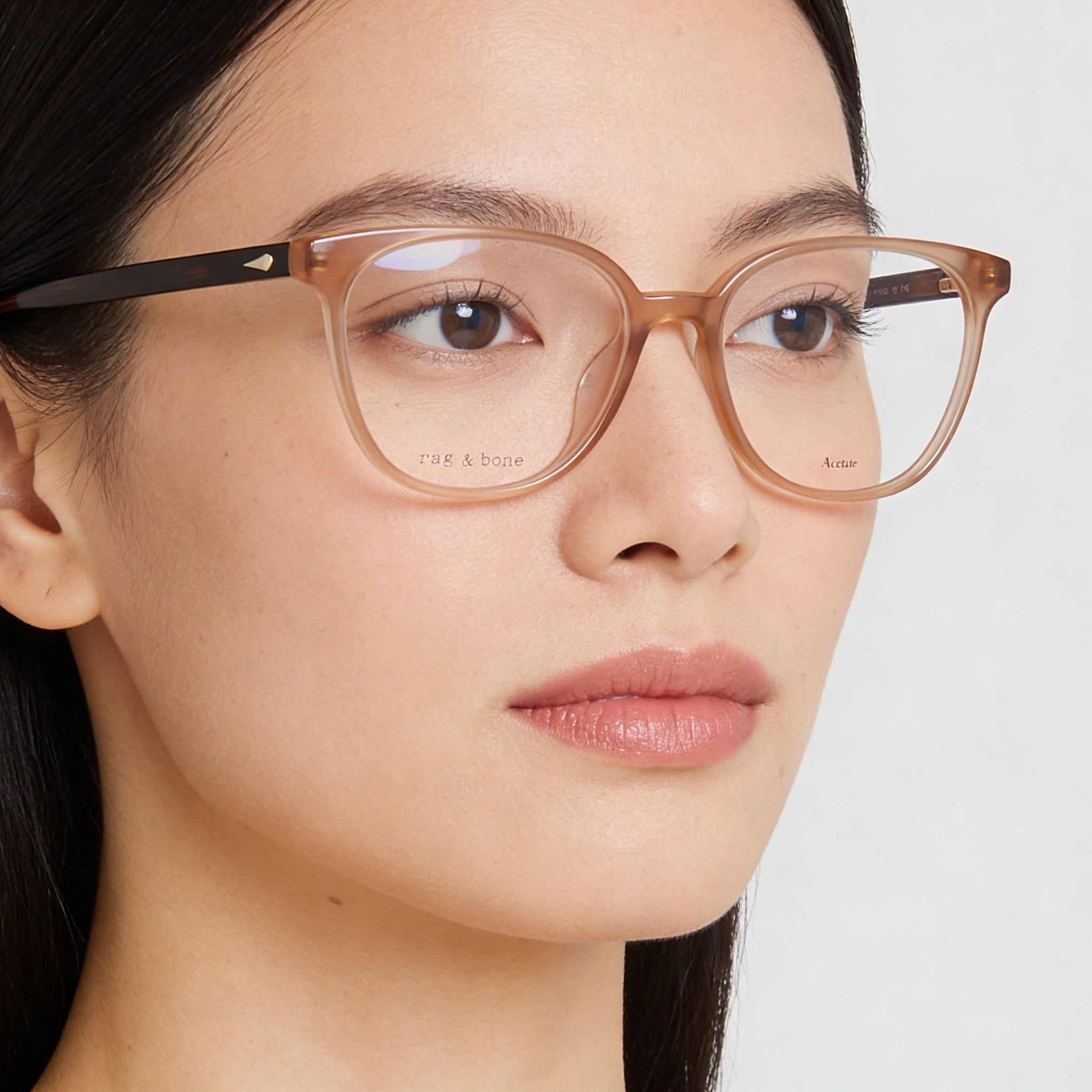 Gafas modernas de acetato marrón para mujer de Rag & Bone con lentes de 52 mm, puente de 16 mm y patillas de 140 mm, Photo 4