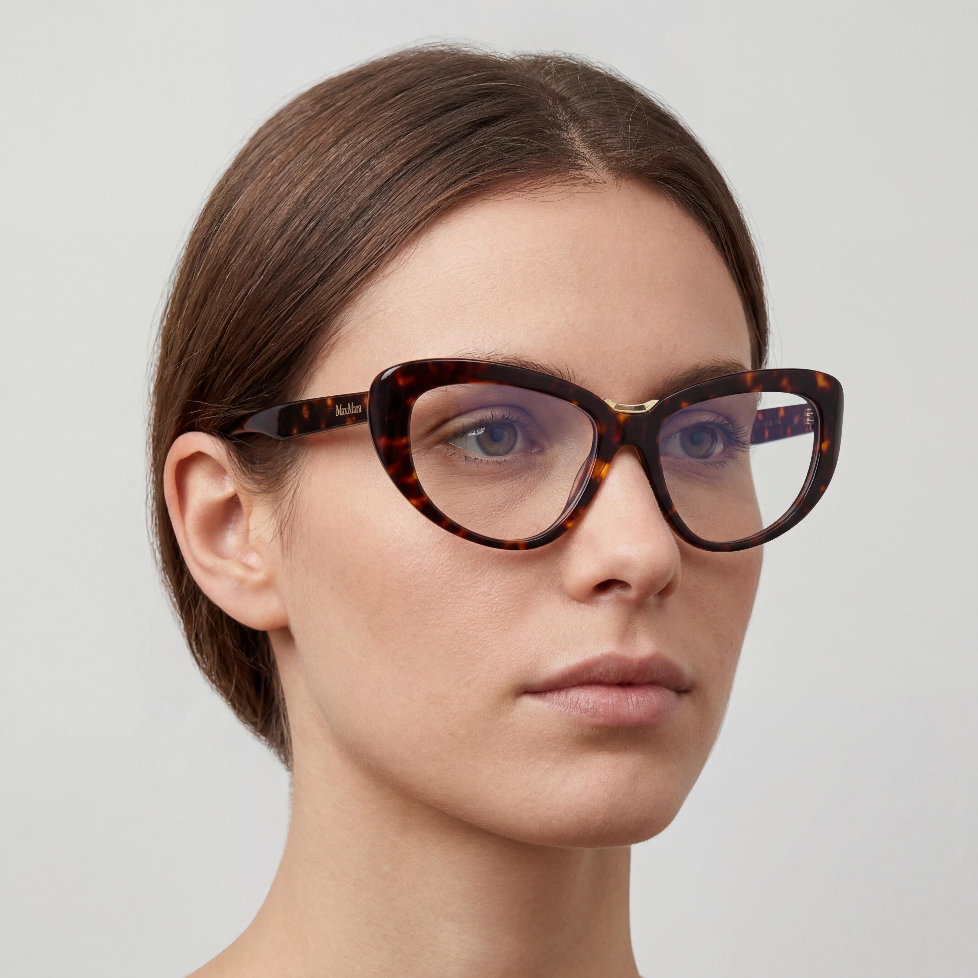 MaxMara MM5109-B Women's Dark Havana Plastic Frame Eyewear with 16mm Bridge and 145mm Temples, Photo 5