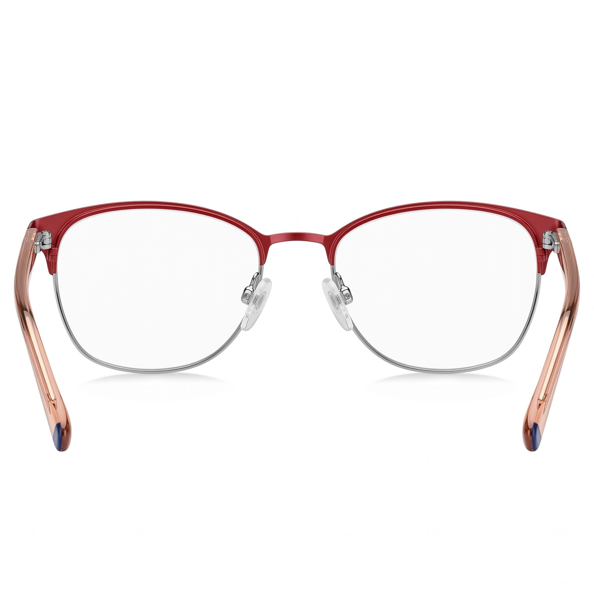 Gafas Tommy Hilfiger TH 1749 para mujer, rojas mate, de acero inoxidable, cuadradas, semi al aire, de policarbonato, 53 mm, Photo 3