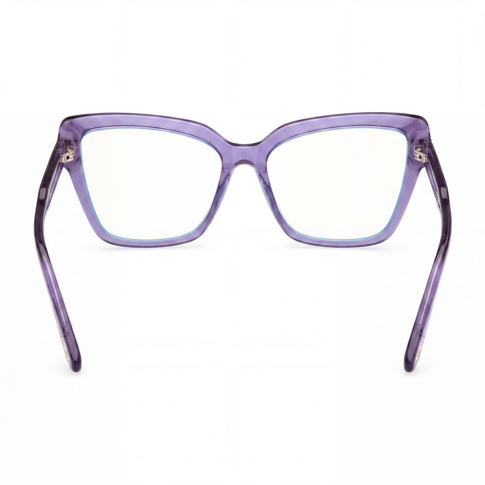 Gafas de sol Tom Ford FT 5948-B BLUE BLOCK para mujer, color violeta transparente, con filtro de luz azul, 55 mm