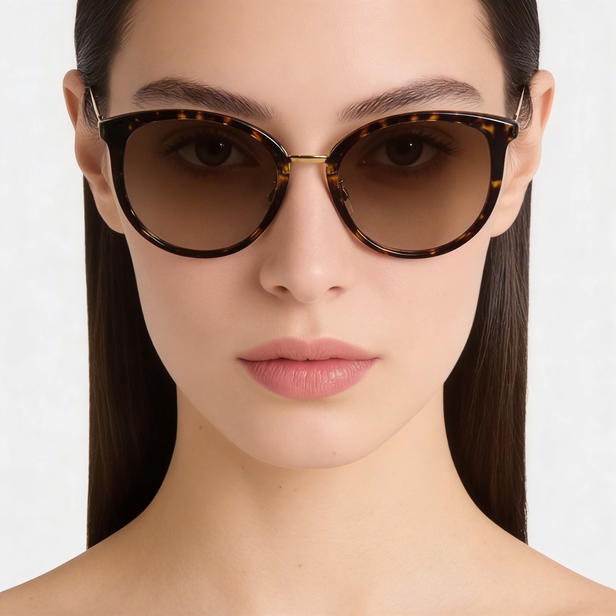BURBERRY BE4289D Modern Women's Dark Havana Gold Composite Prescription-Ready Sunglasses, Brown Gradient UV Protected 56mm, Photo 5