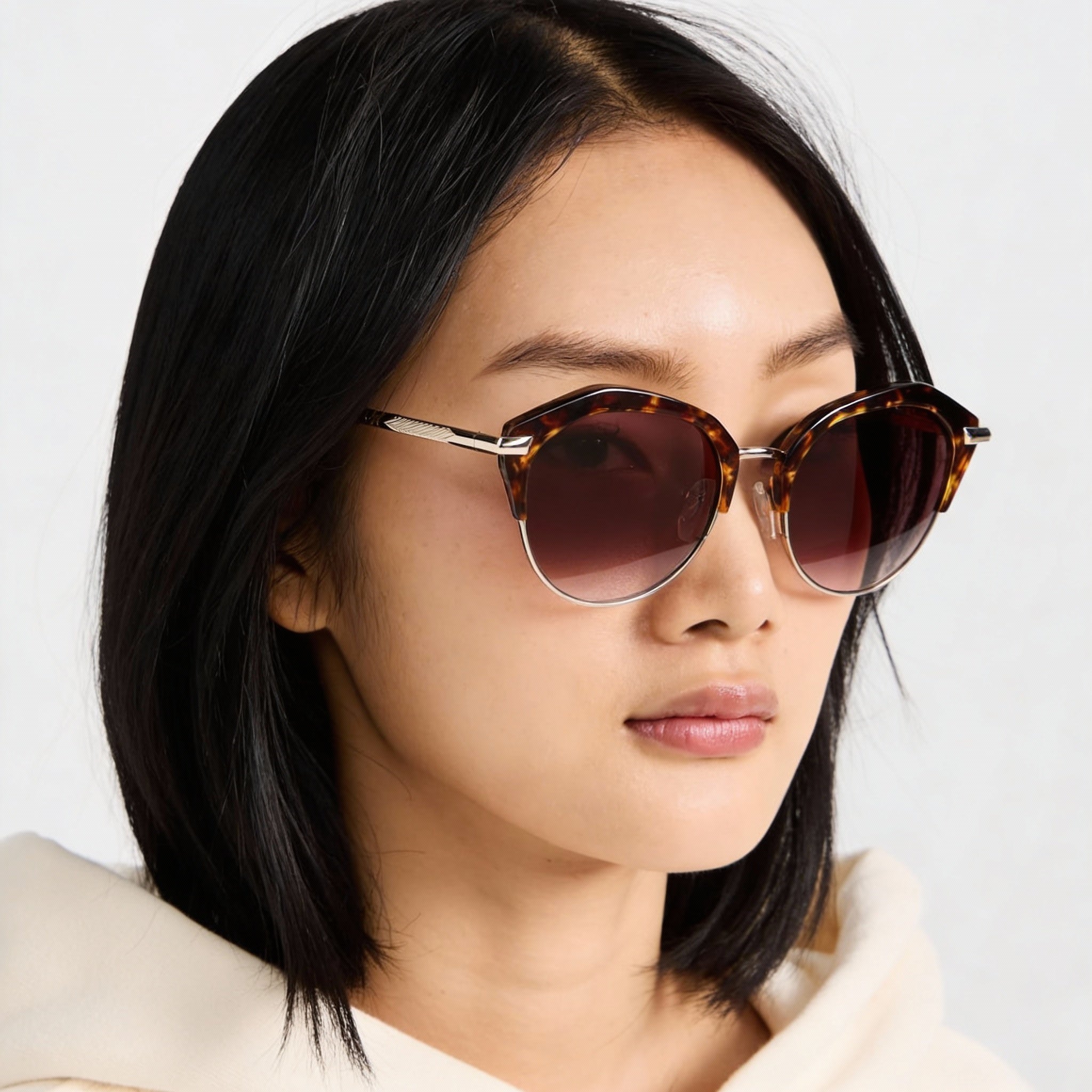 Gafas de sol Rag & Bone Modern Heritage de acero inoxidable color rosa habano para mujer de 55 mm, Photo 5