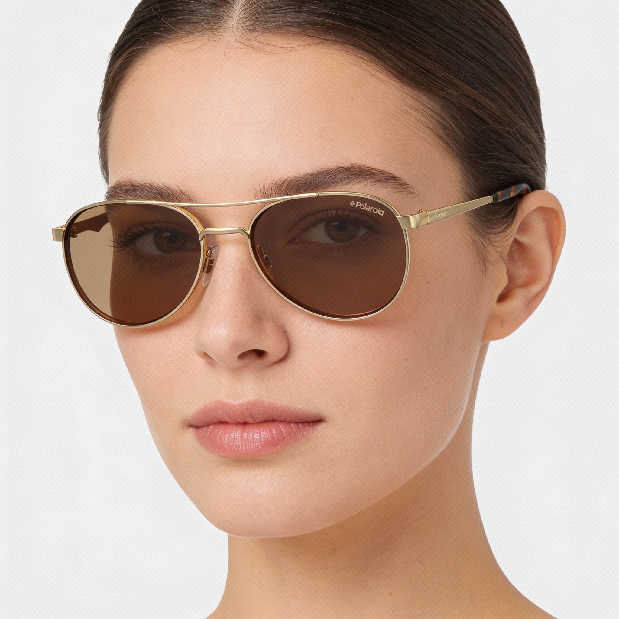 Polaroid Pld 6070/S/X Women's Gold/Tortoise Stainless Steel Pilot Dark Brown Polarized UV Protection Sunglasses 56mm, Photo 4