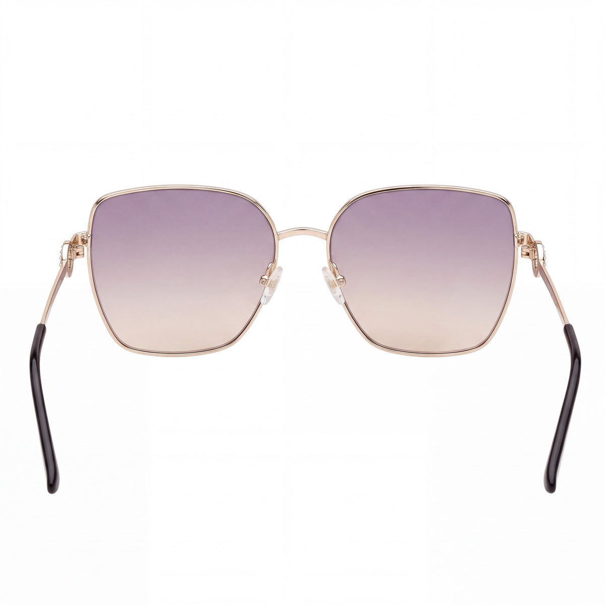 GUESS Women's 58 Mm Gf6183 Metal Geometric Gold Gradient Smoke Sunglasses with UV Protection, Photo 3