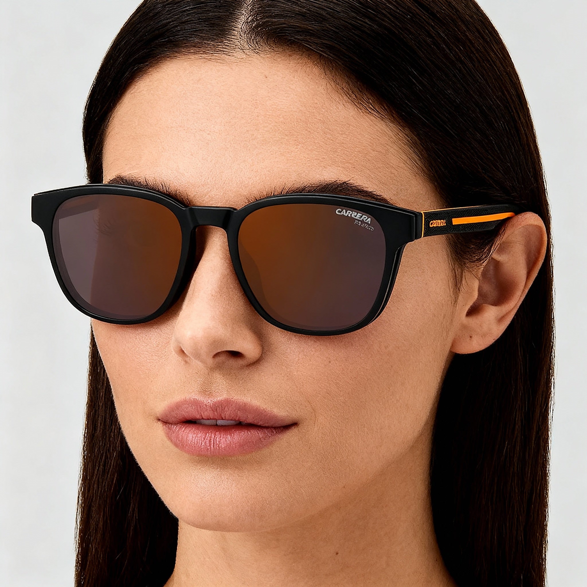 Carrera Ca8062/cs Modern Women’s Black Orange Polycarbonate Frame, Red Multilayer Polarized Lenses 51mm, Photo 3