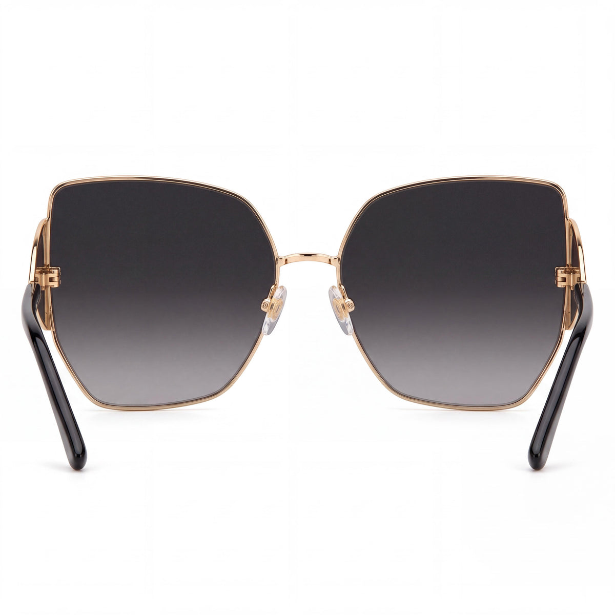 JIMMY CHOO River/S Women's Butterfly Stainless Steel Sunglasses with UV Protection, Black Gold, 61mm, Photo 3