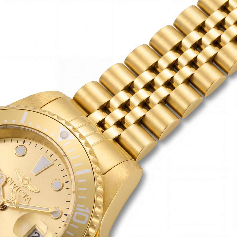 Invicta 30096 Men's Gold-Tone Stainless Steel Automatic Diver Watch with Champagne Dial, 42mm, 200m Water Resistant