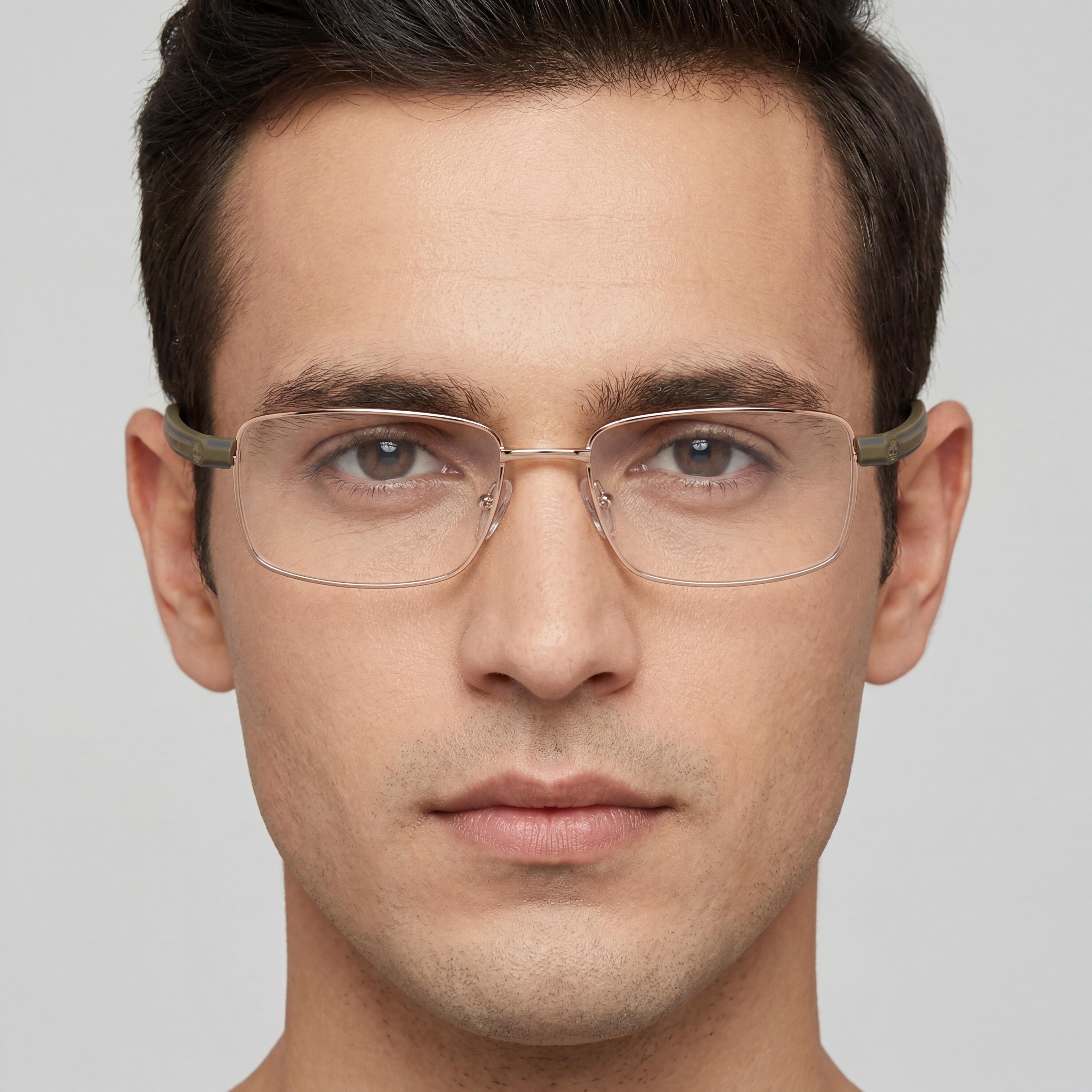 Monturas de gafas de metal contemporáneas Timberland para hombre, bronce de cañón mate, ancho de lente 56 mm, puente 17 mm, patilla 150 mm, Photo 5