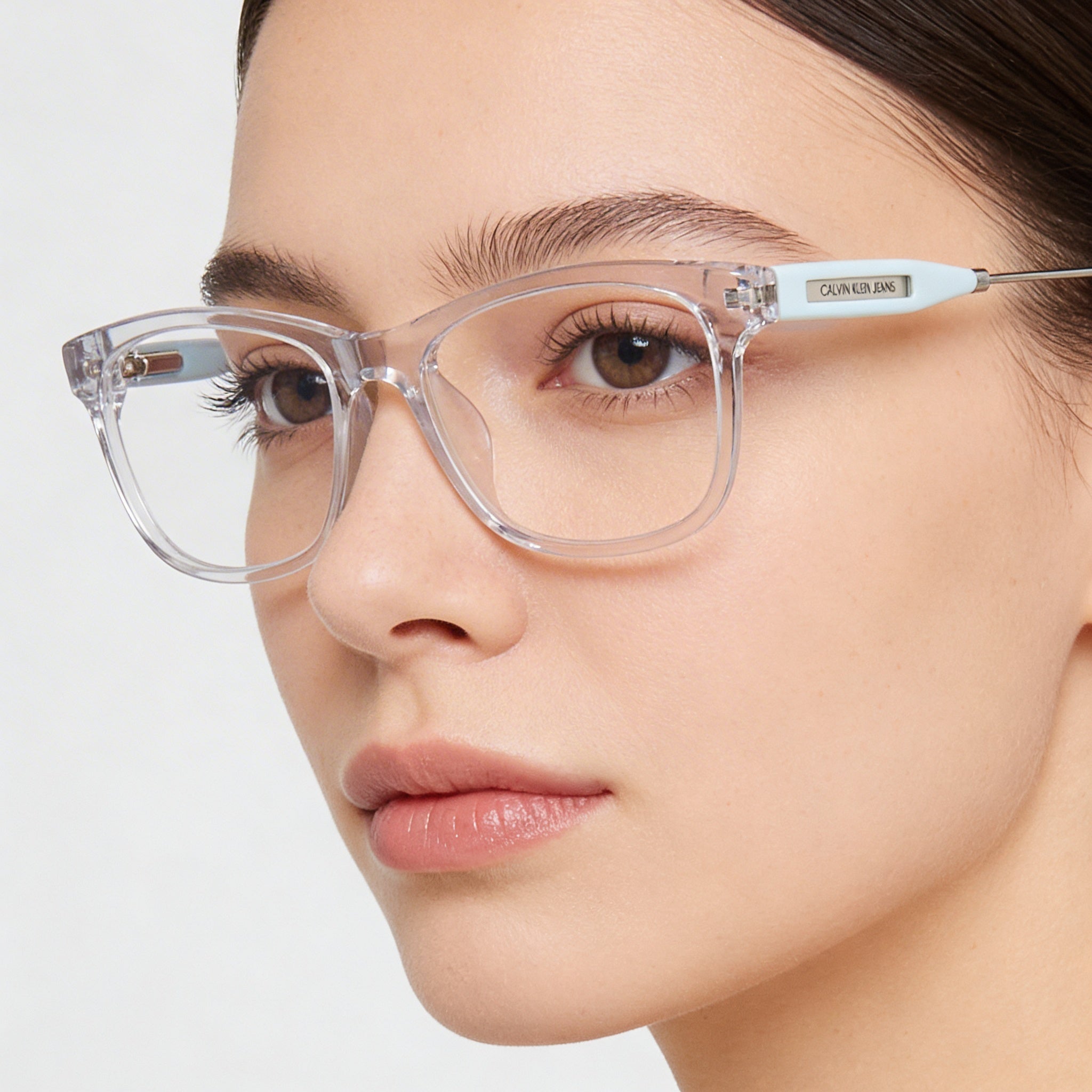 Calvin Klein Jeans Modern Women's Crystal Clear Frame Plastic Non-polarized Eyeglasses 51mm, Photo 4