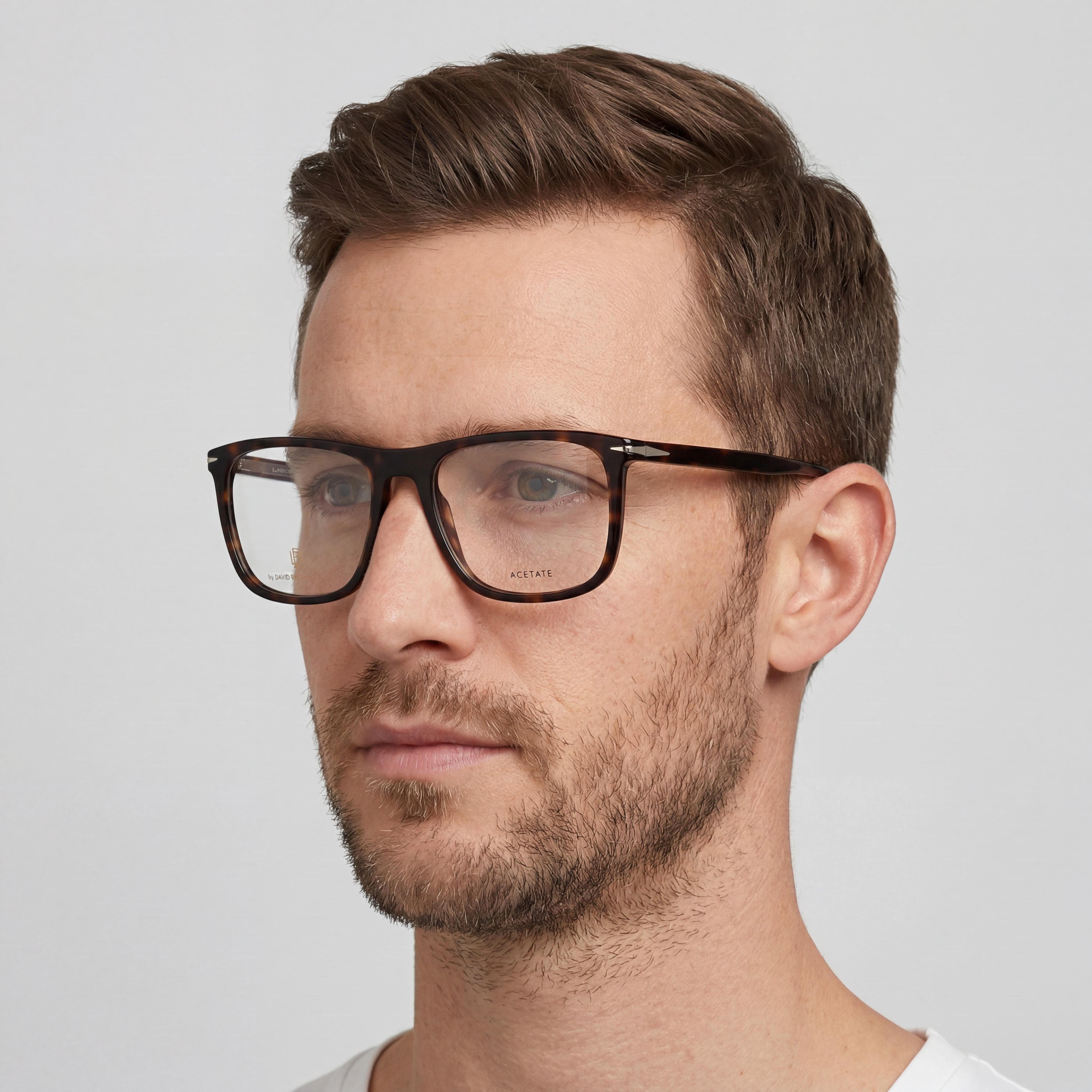 David Beckham Modern Unisex Eyewear with Havana Acetate Frame, Havana Polycarbonate Lenses, 55mm Lens Width, Photo 4