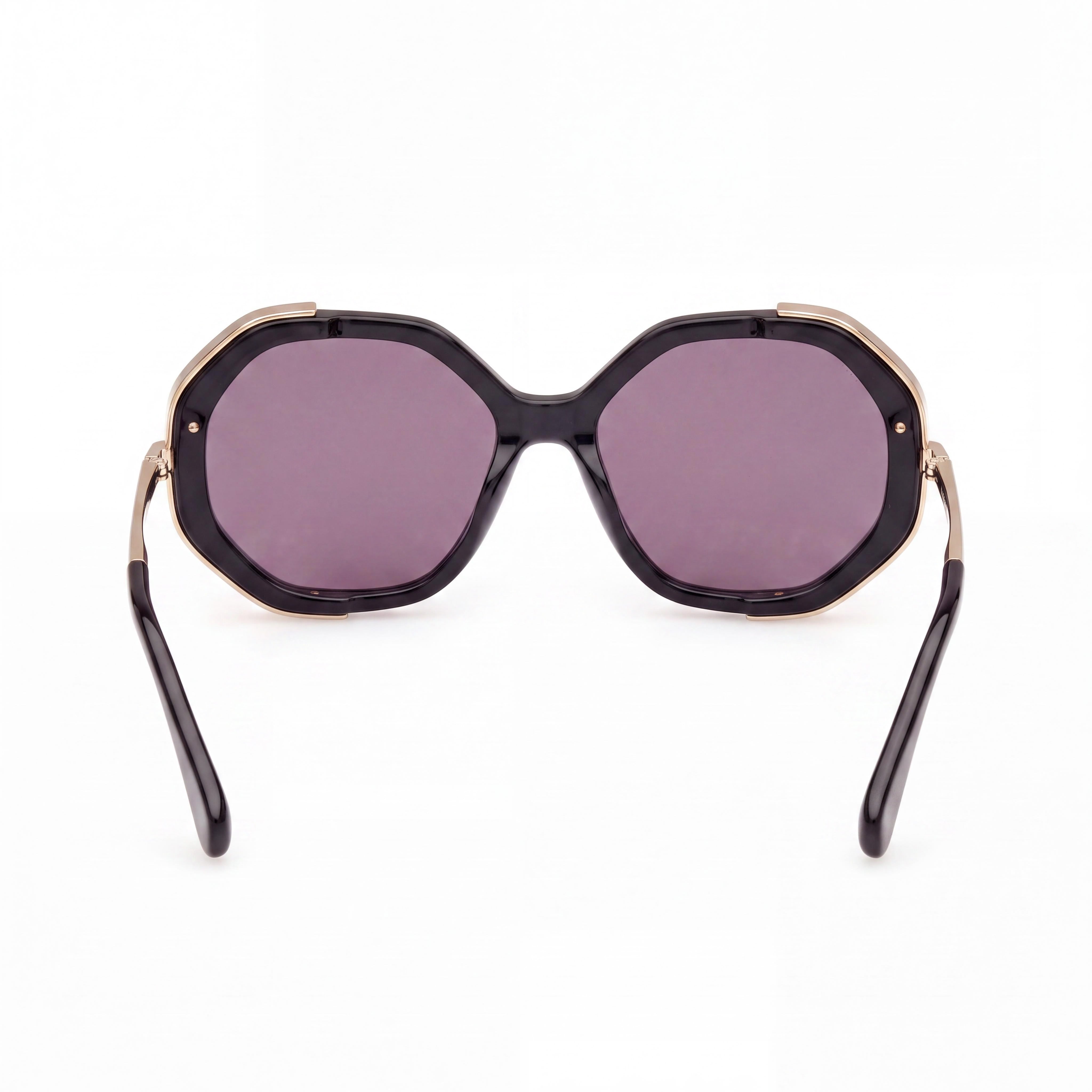 Gafas MaxMara Clásico para mujer de acetato negro brillante no polarizadas 55-17-135, Photo 4