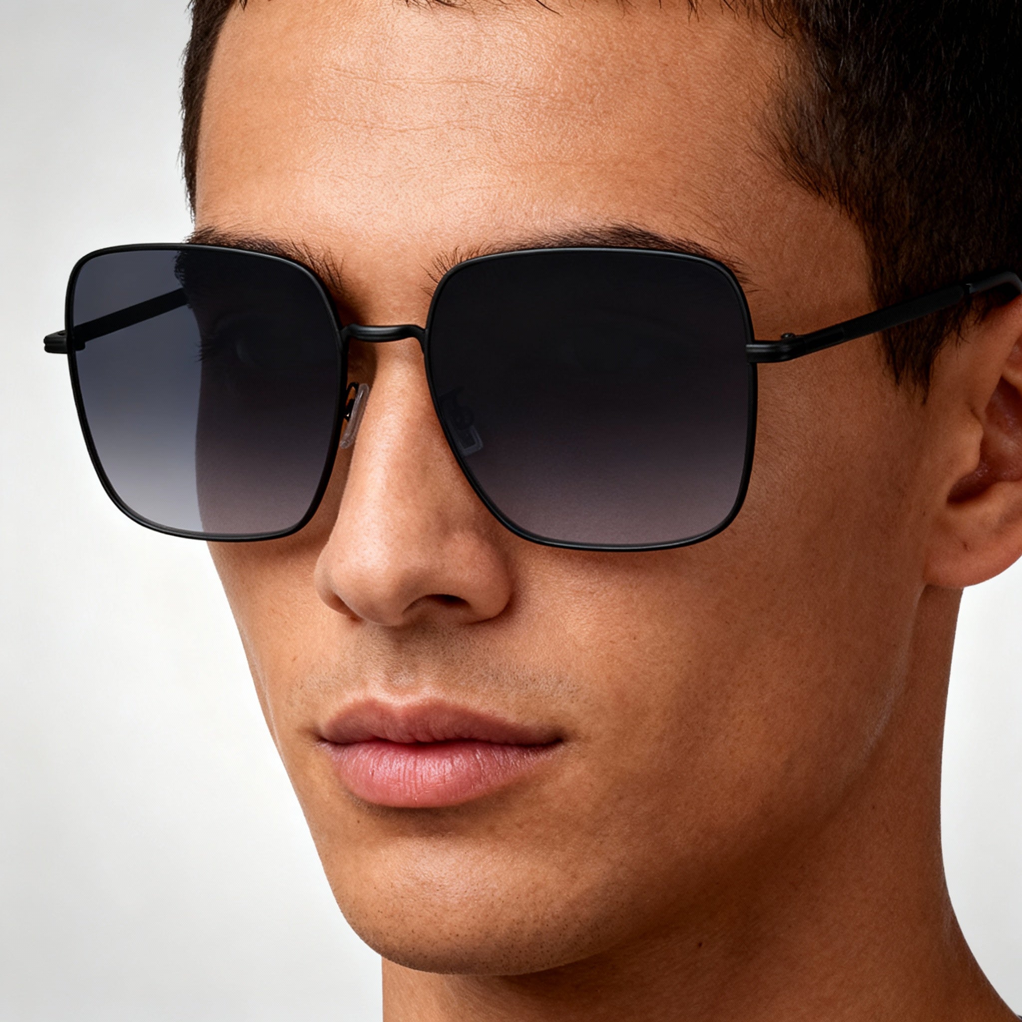 HUGO BOSS BOSS 1613/F/SK Unisex Stainless Steel Square Matte Black Sunglasses with Dark Grey Shaded Non-Polarized Lenses 59mm, Photo 4