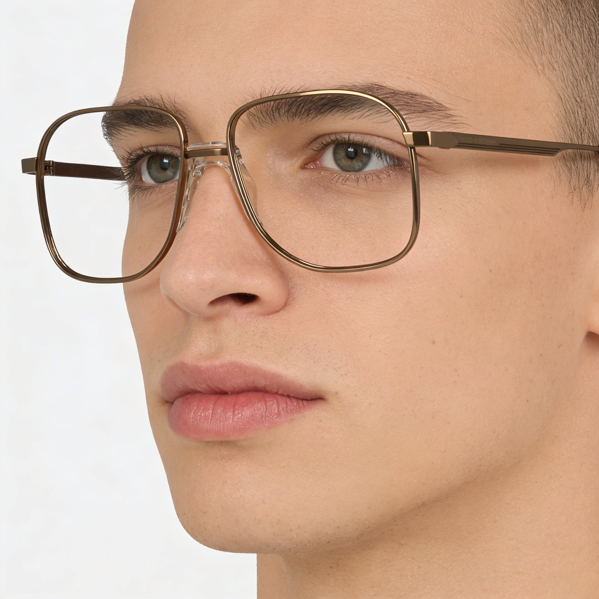 Gafas de sol unisex Victoria Beckham Modern VB2134 con montura de metal oro ámbar y lentes oro ámbar de 56 mm, Photo 5