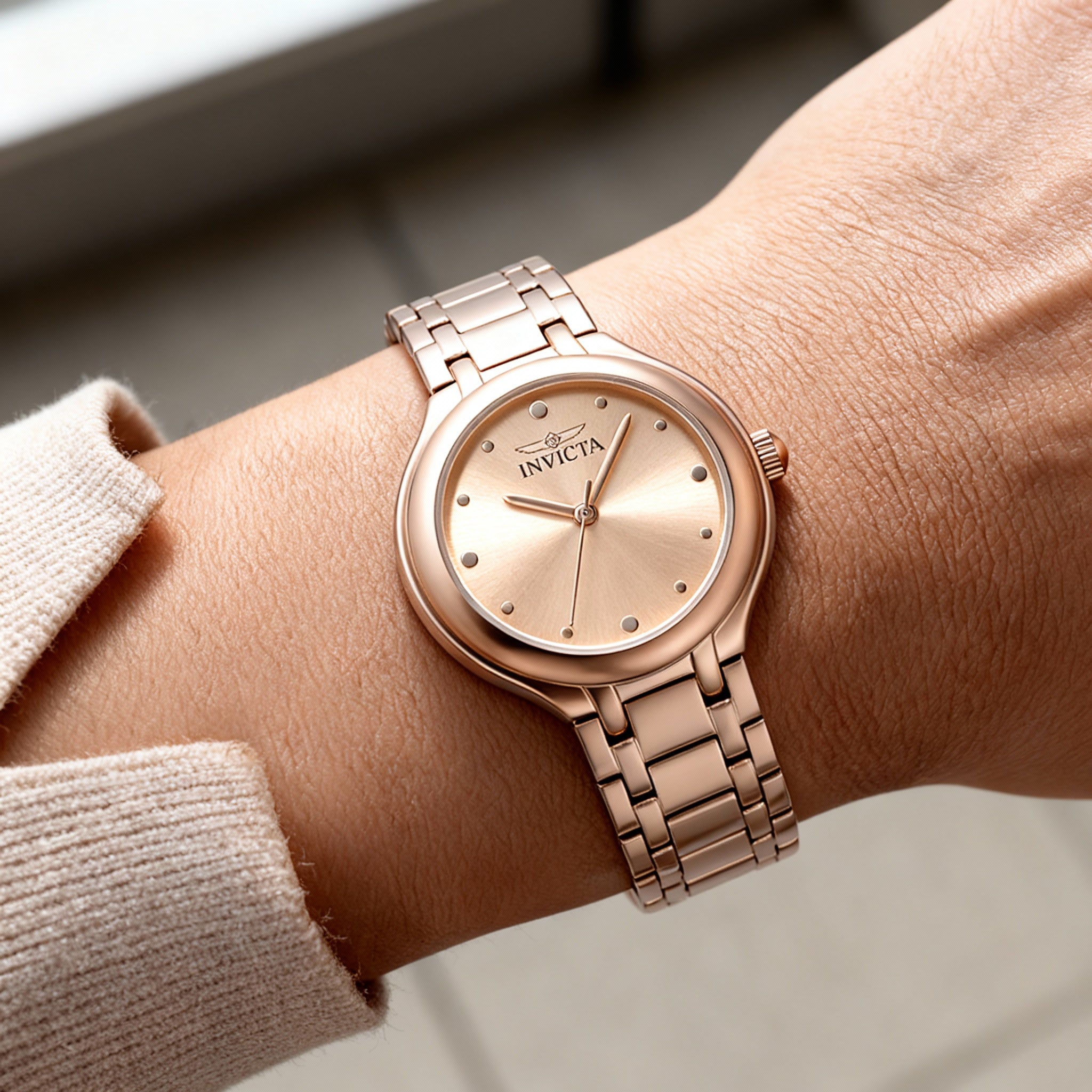 Invicta Wildflower 48228 Unisex Rose Gold Stainless Steel Strappy Quartz Water Resistant Watch 32mm, Photo 3