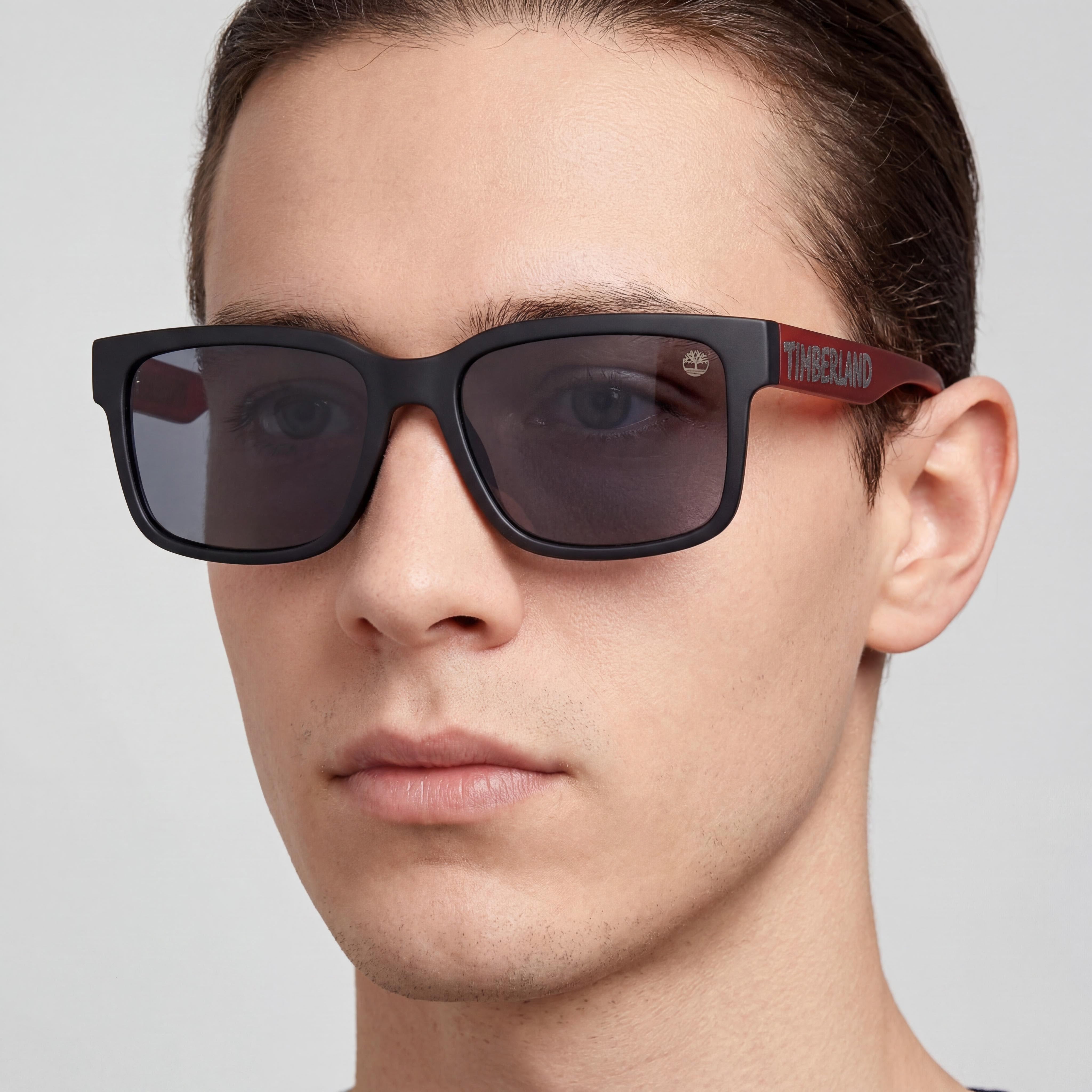 Gafas de sol Timberland modernas unisex, montura de plástico negro mate, lentes ahumadas de 54 mm, Photo 4