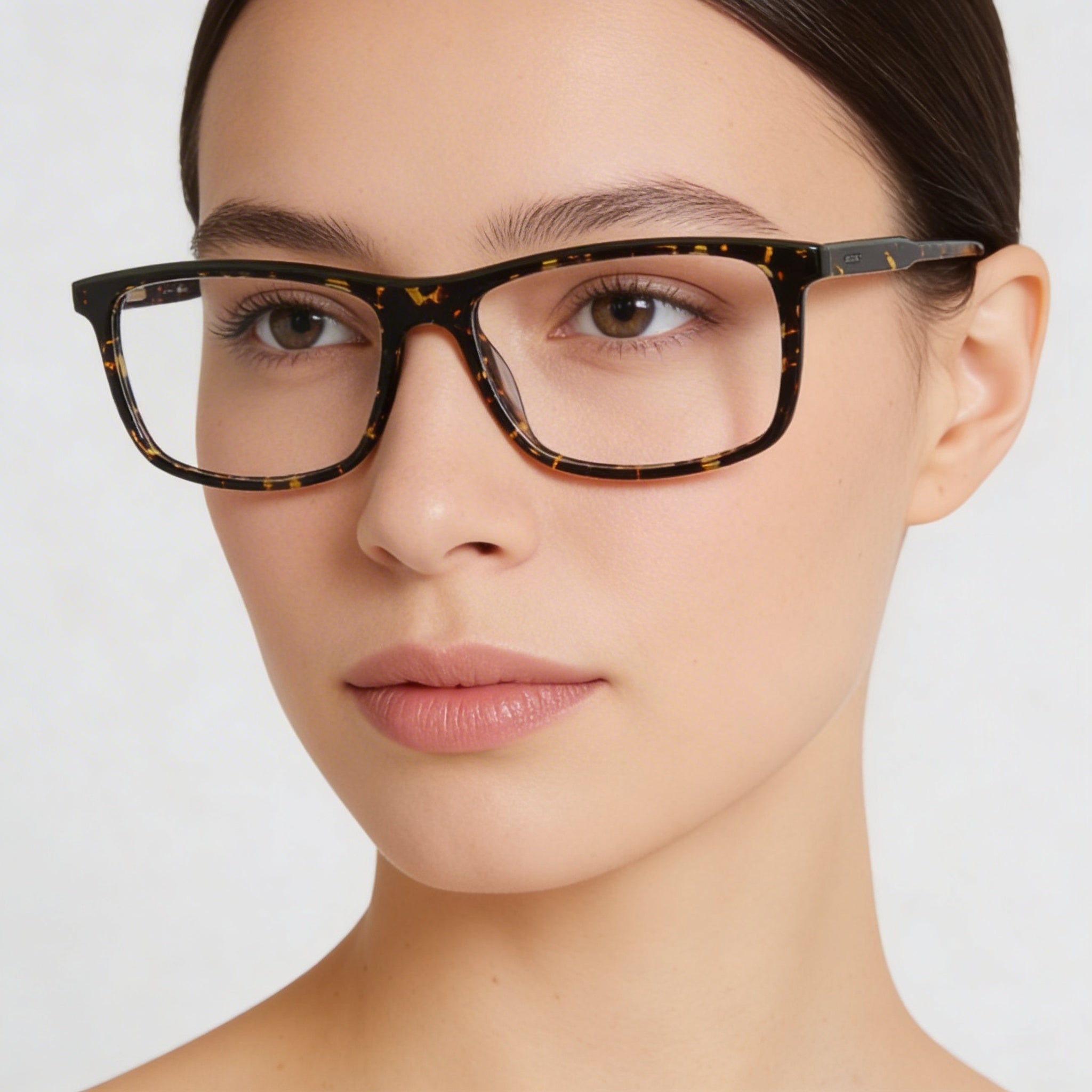 Lacoste L2860 215 Women's Square Prescription Optical Eyeglasses, Havana Military Green Plastic Frame, 55mm, Photo 4