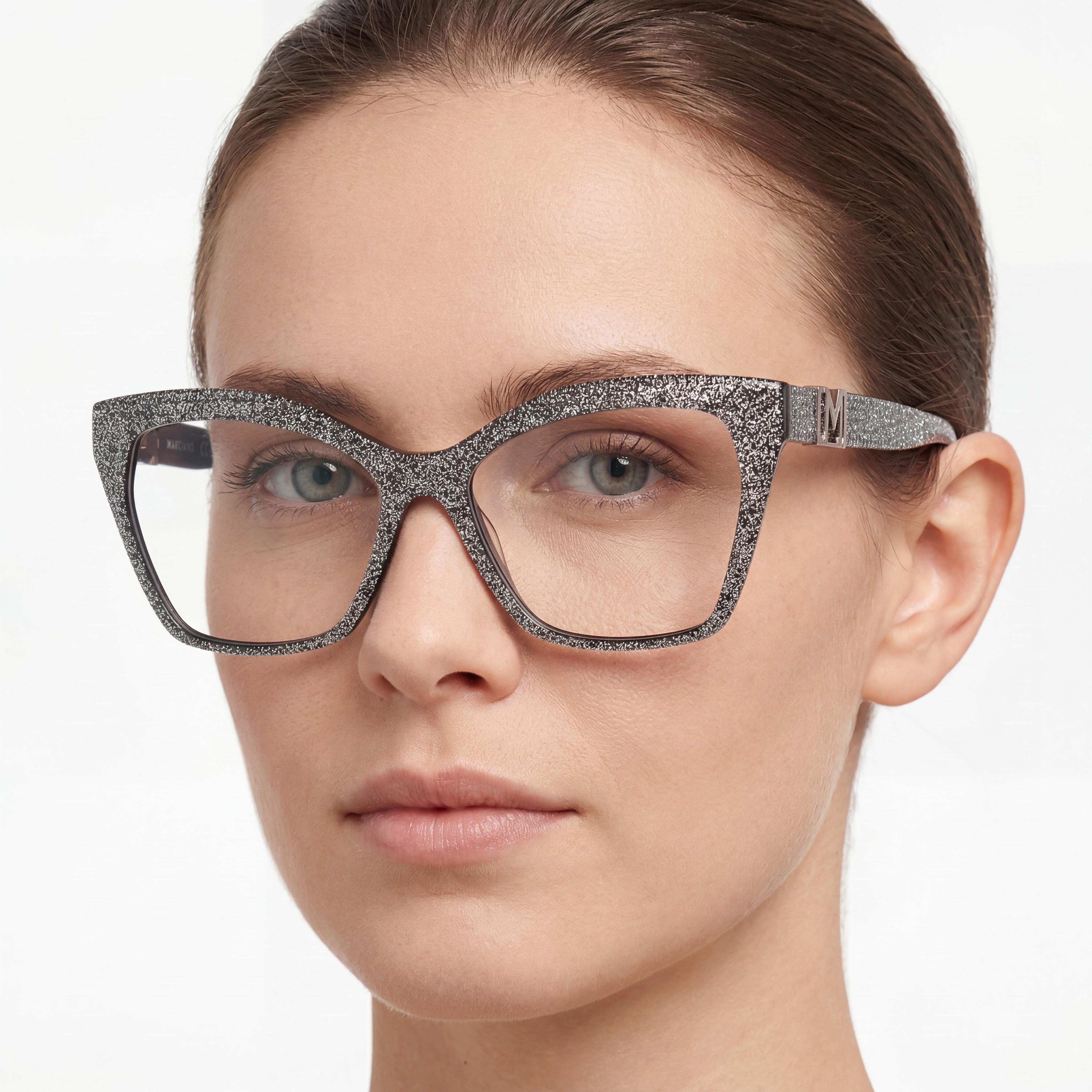 GUESS by Marciano Classic Women's Shiny Black Plastic Frame with Multicolor Polycarbonate Lenses Eyewear 55-16-145, Photo 4