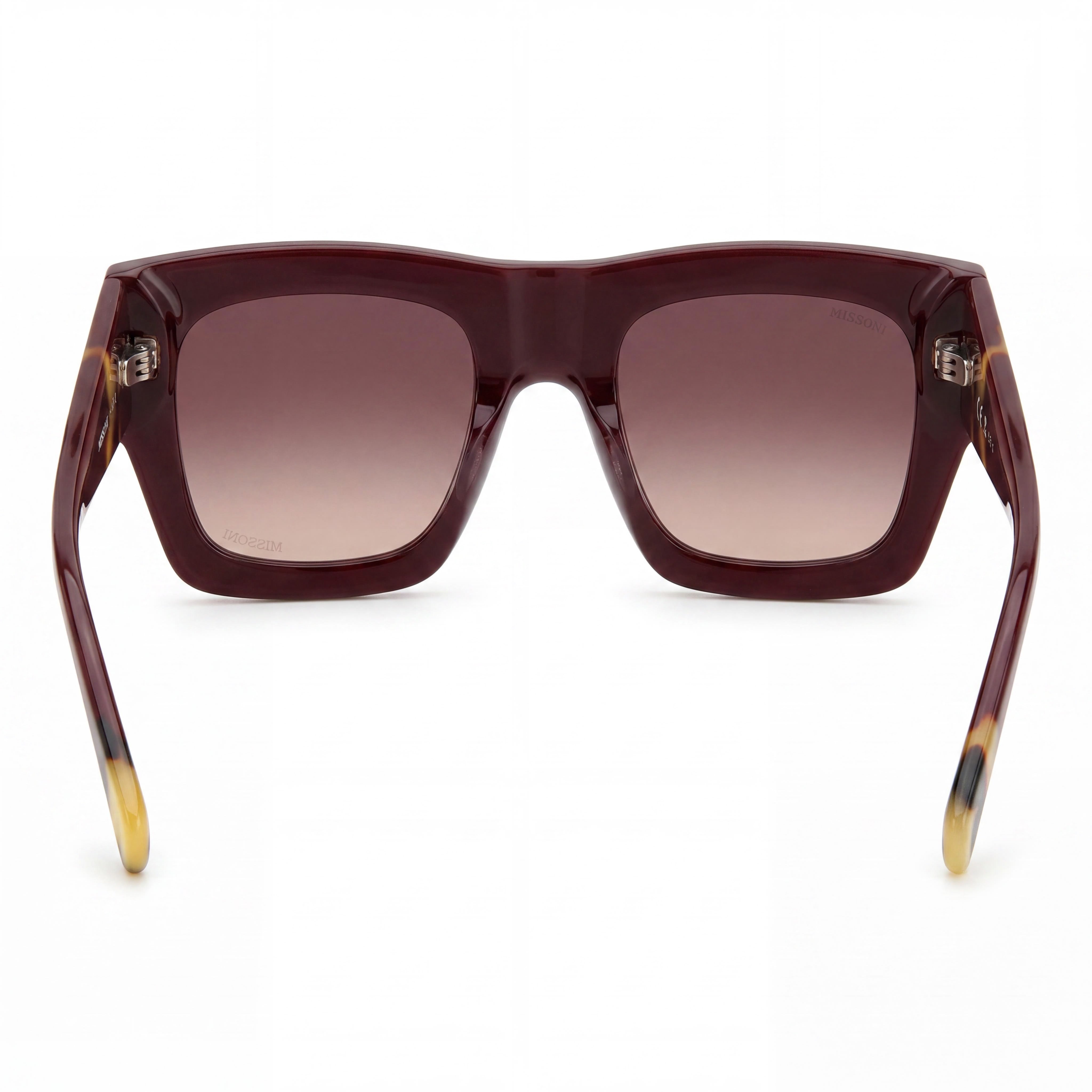 Gafas de sol rectangulares de acetato burdeos y rosa de hombre de la temporada de M Missoni Missoni con lentes de doble tono rosa de 52 mm, Photo 4