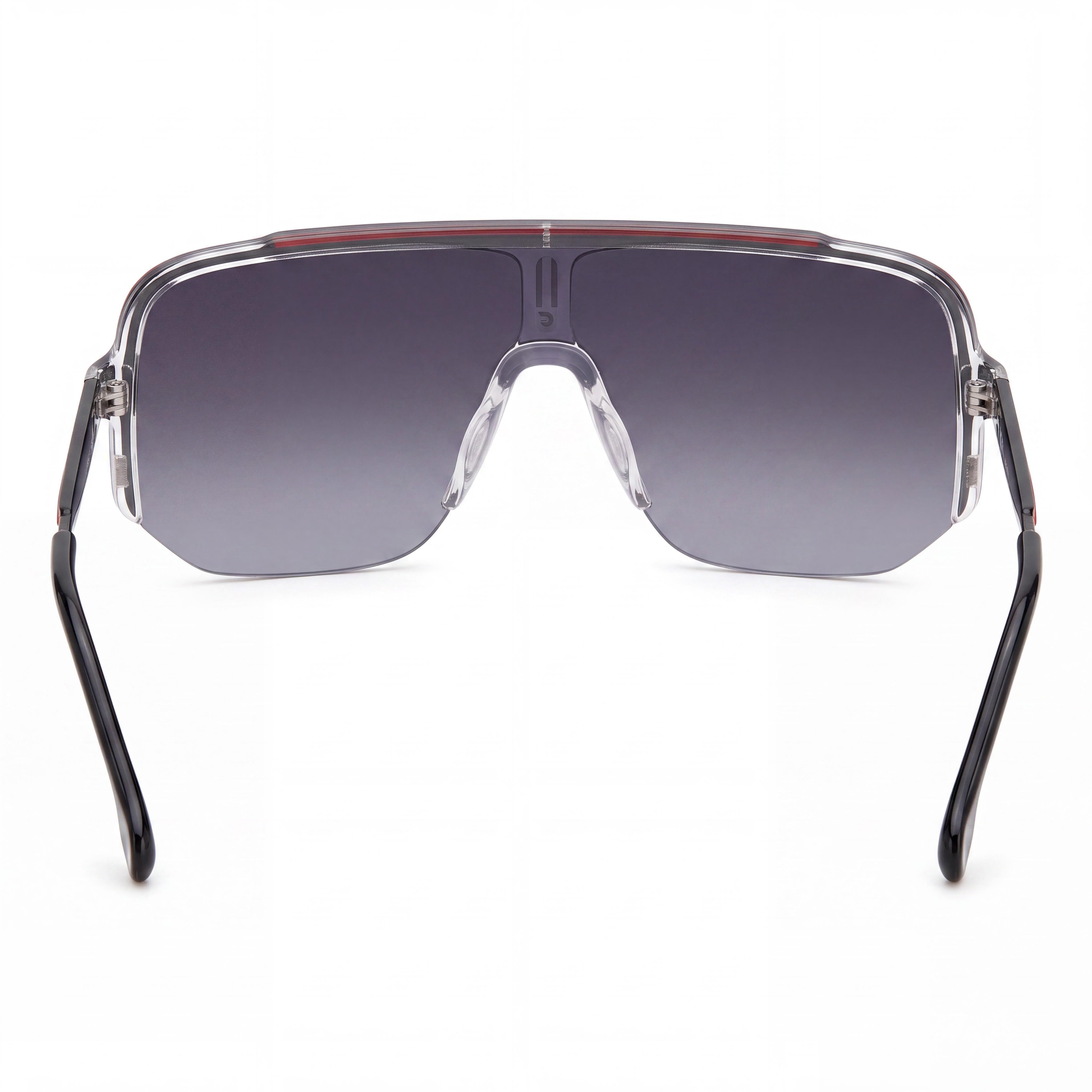 Carrera 1060/S Unisex Black Red Acetate/Polyamide Frame Dark Grey Shaded Non-Polarized Lens 100% UV Protection 99mm, Photo 3