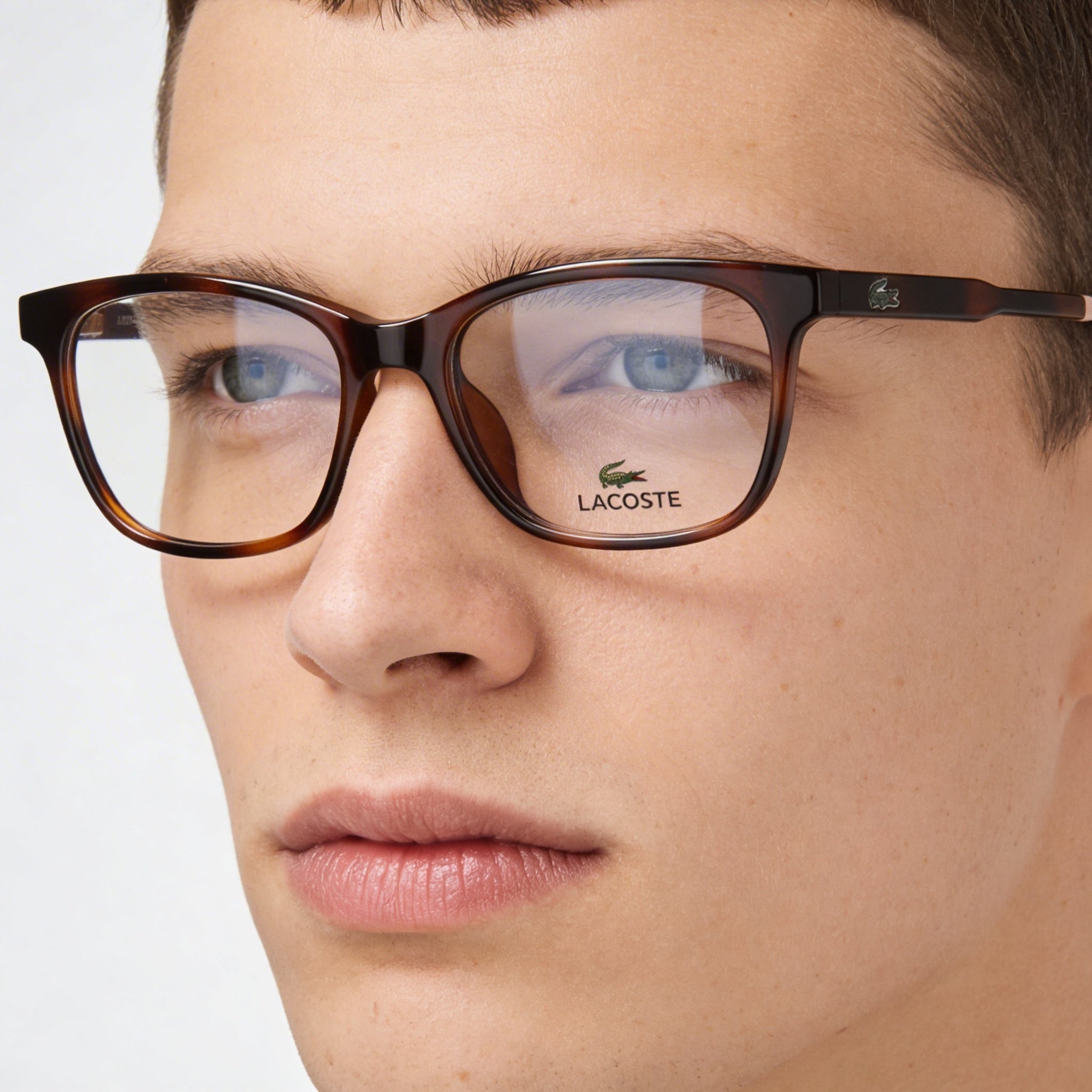 Lacoste L3648 Casual Style, Havana Plastic Frame with Polycarbonate Demo Lenses, Designed for Unisex, 48mm, Photo 4