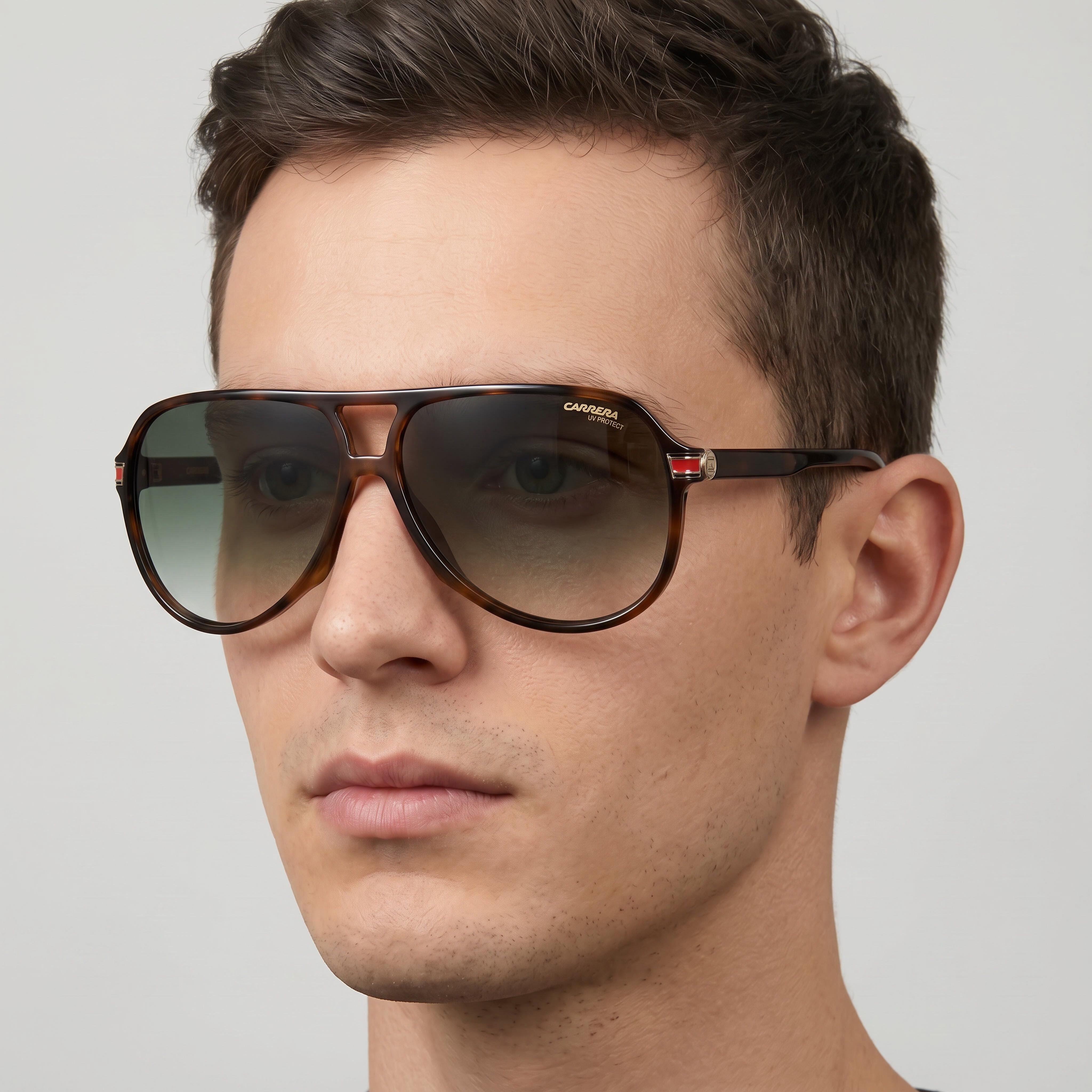 Carrera 1045/S Unisex Polyamide Pilot UV Protection Non-Polarized Sunglasses Havana Green Gradient 61mm, Photo 4
