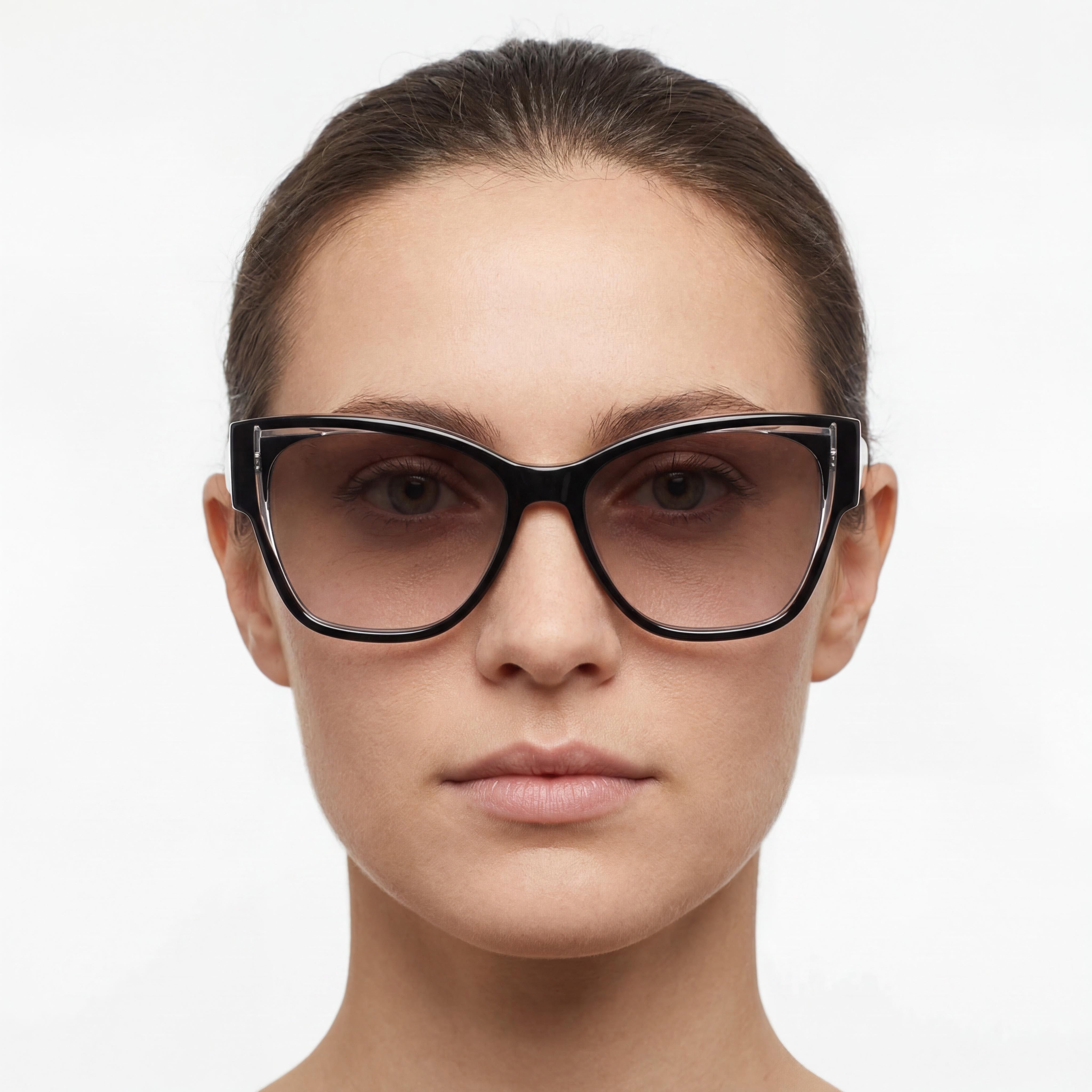 Gafas de sol de acetato KARL LAGERFELD Kl6069s para mujer, montura de cristal negro, lentes ahumadas degradadas no polarizadas, protección UV, talla M de 54 mm, Photo 5