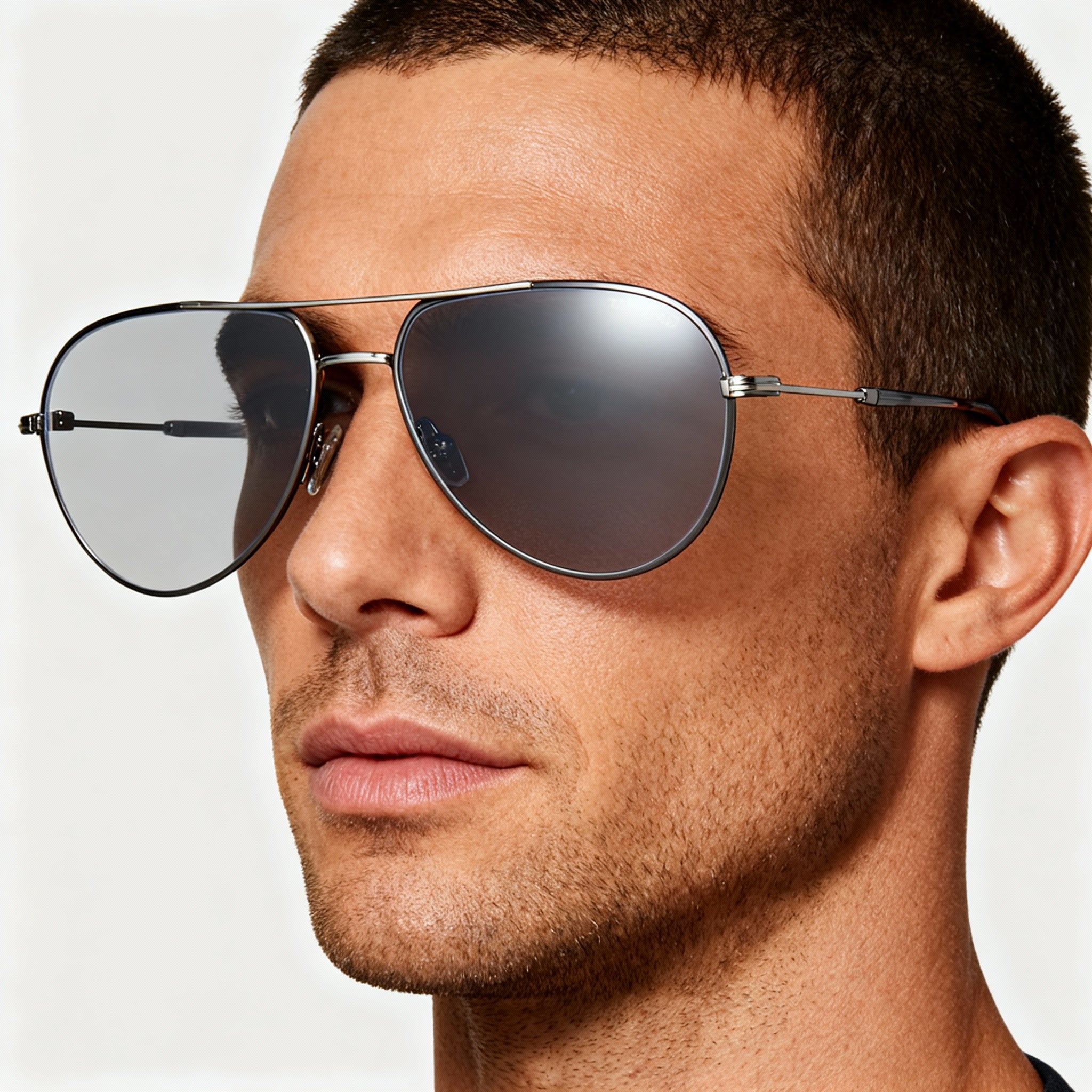 Tom Ford Modern FT5829-B Men's Shiny Dark Gunmetal Metal Blue-Light Block Eyeglasses 57-14-145, Photo 5