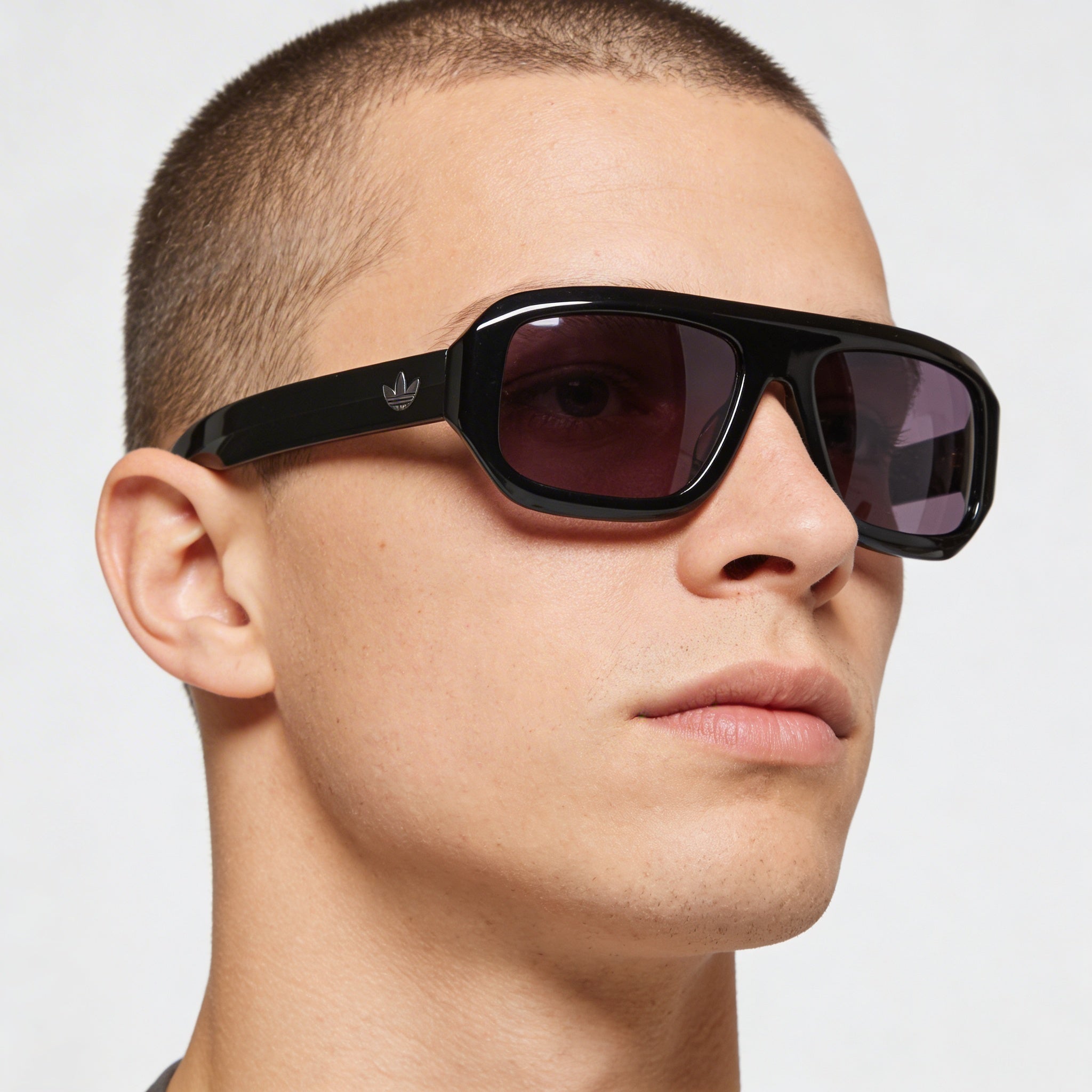 Adidas Or0131 Men's Shiny Black Plastic Frame UV 400 Non-Polarized Smoke Lenses 58mm, Photo 4