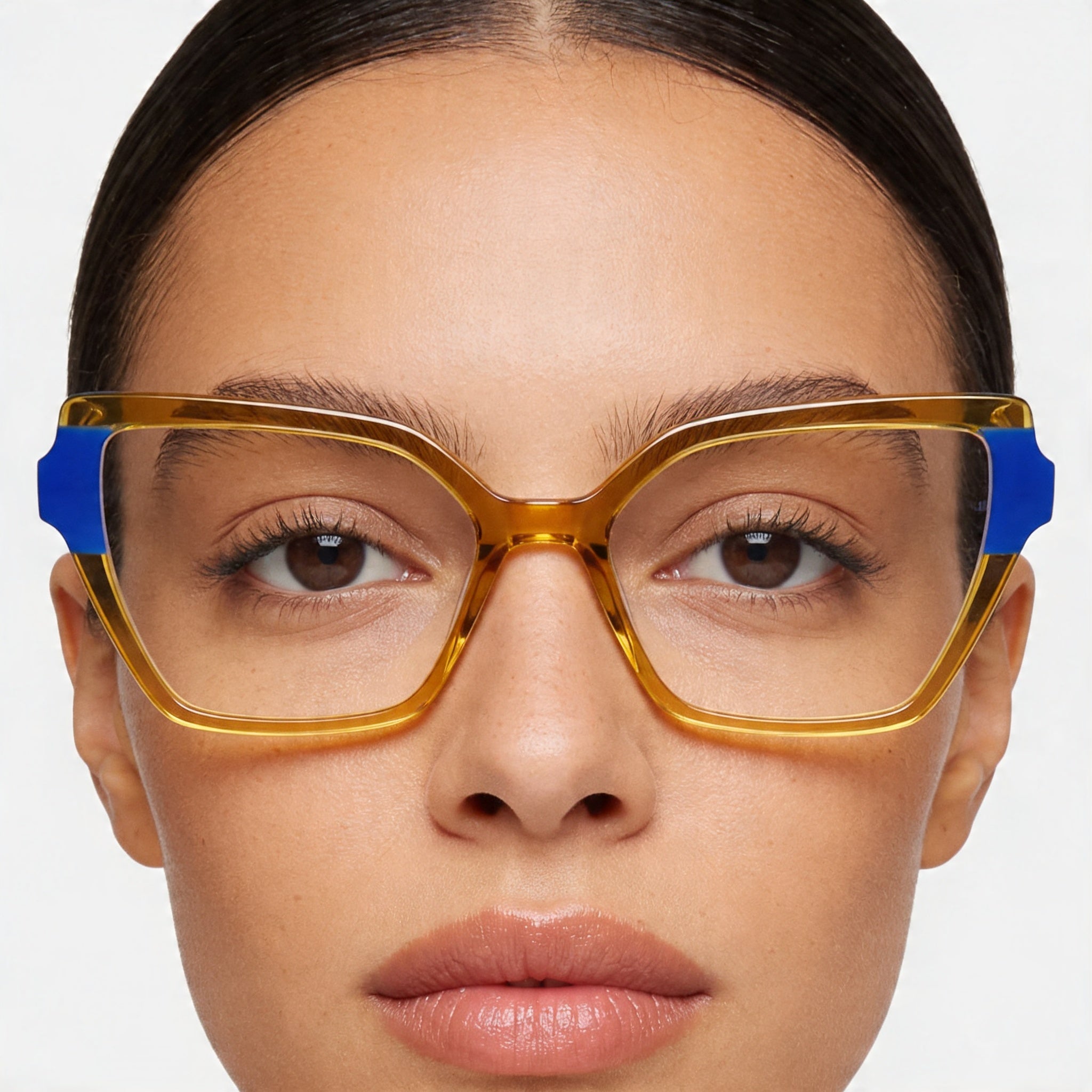 KARL LAGERFELD Modern Women's Acetate Frame with Caramel Blue Finish Polycarbonate Lens Sunglasses 53mm, Photo 4