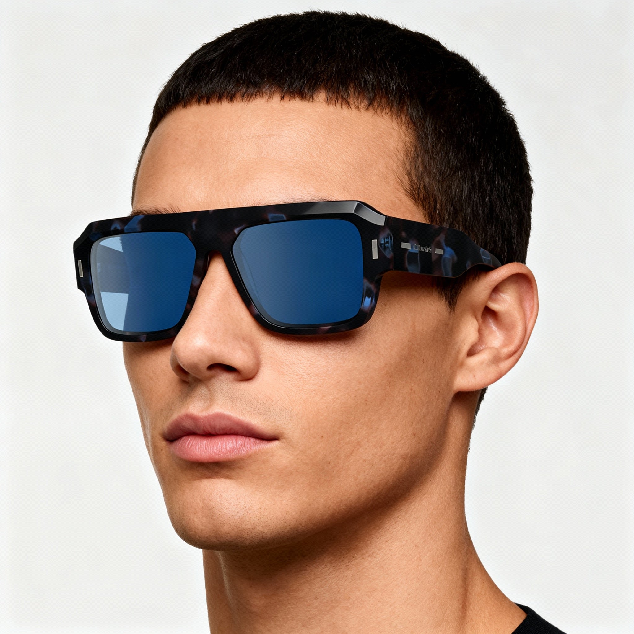Gafas de sol unisex Calvin Klein Ck24501s rectangulares de acetato azul Havana con lentes de tritán azul y protección UV 100 %, 56 mm, Photo 3