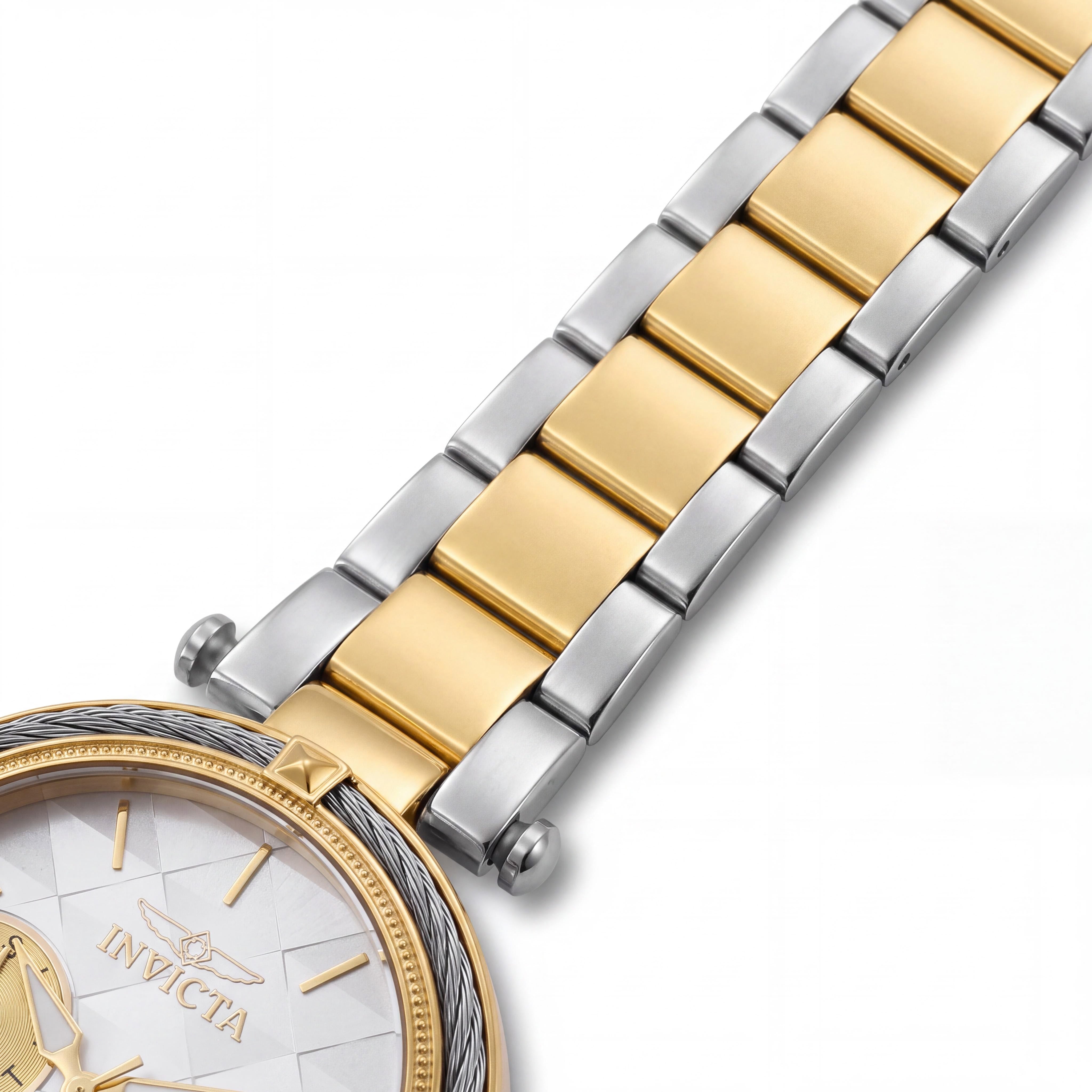 Invicta 28960 Bolt Women's Quartz Movement White Dial Two-Tone Stainless Steel 36.5mm Dual-Time Watch, Photo 2