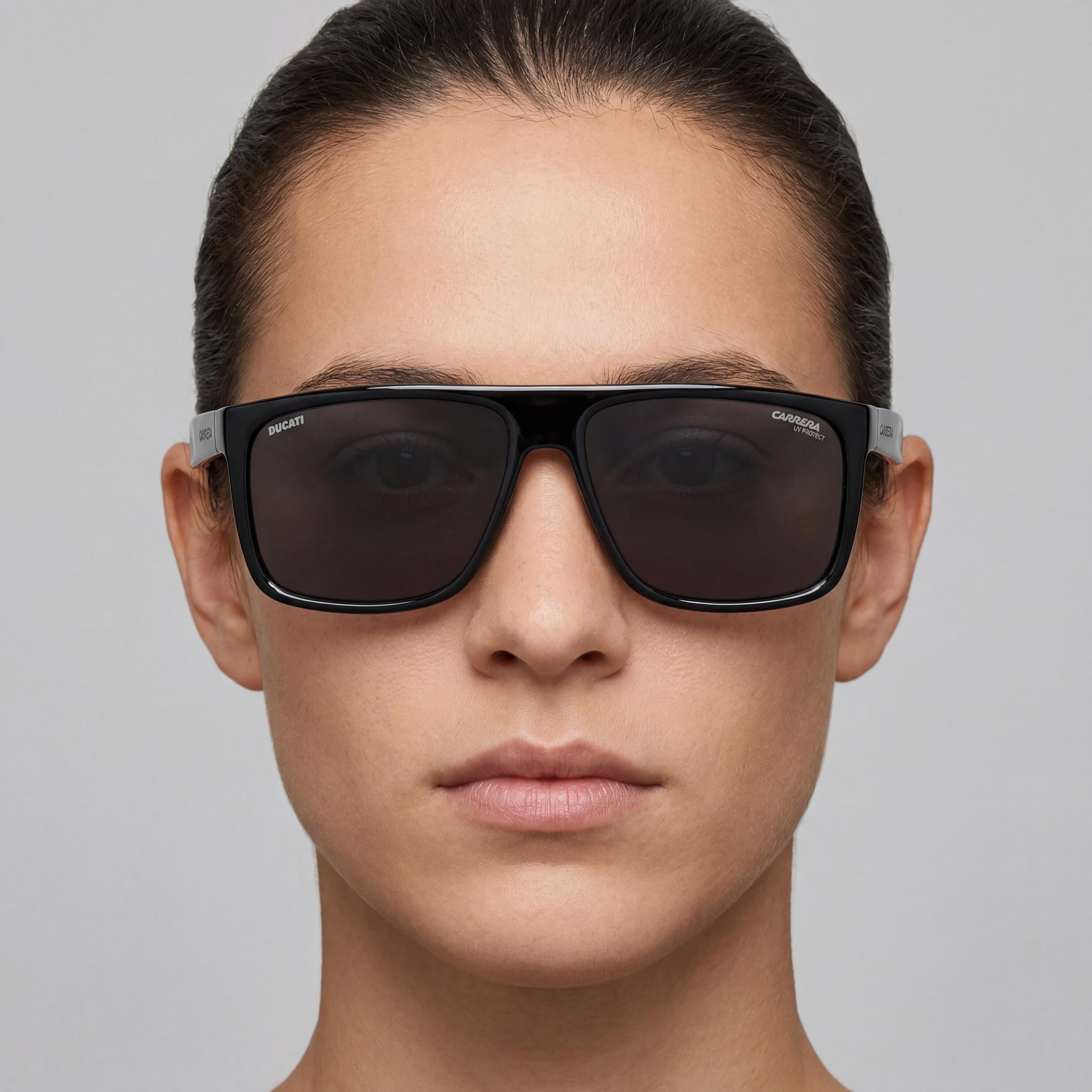 Gafas Carrera Carduc 011/S unisex, armazón de poliamida negra y gris, con protección UV polarizada negra, aptas para lentes recetados, 61 mm, Photo 5