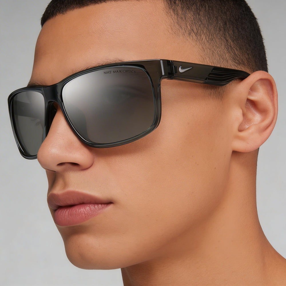 Nike Classic Unisex Silver Plastic Sunglasses, Grey Silver Flash, UV Protection, Anti-glare, 59mm