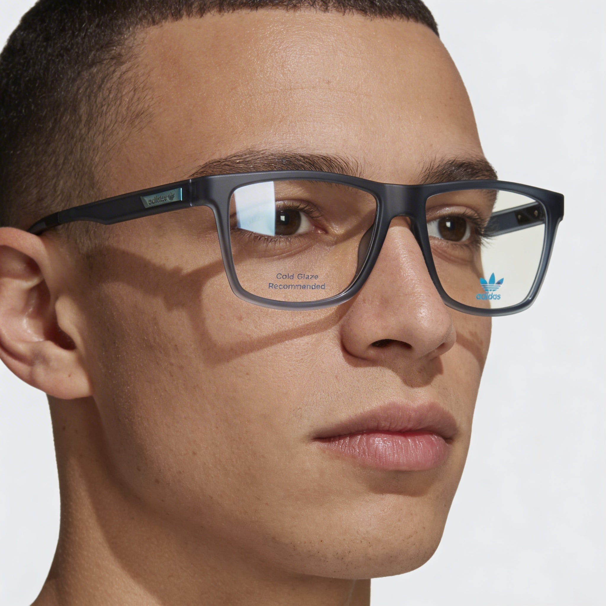 Adidas Casual Men's Plastic Eyeglasses Frame in Matte Blue, featuring 54mm Lens, 16mm Bridge, 145mm Temple Length, Photo 4