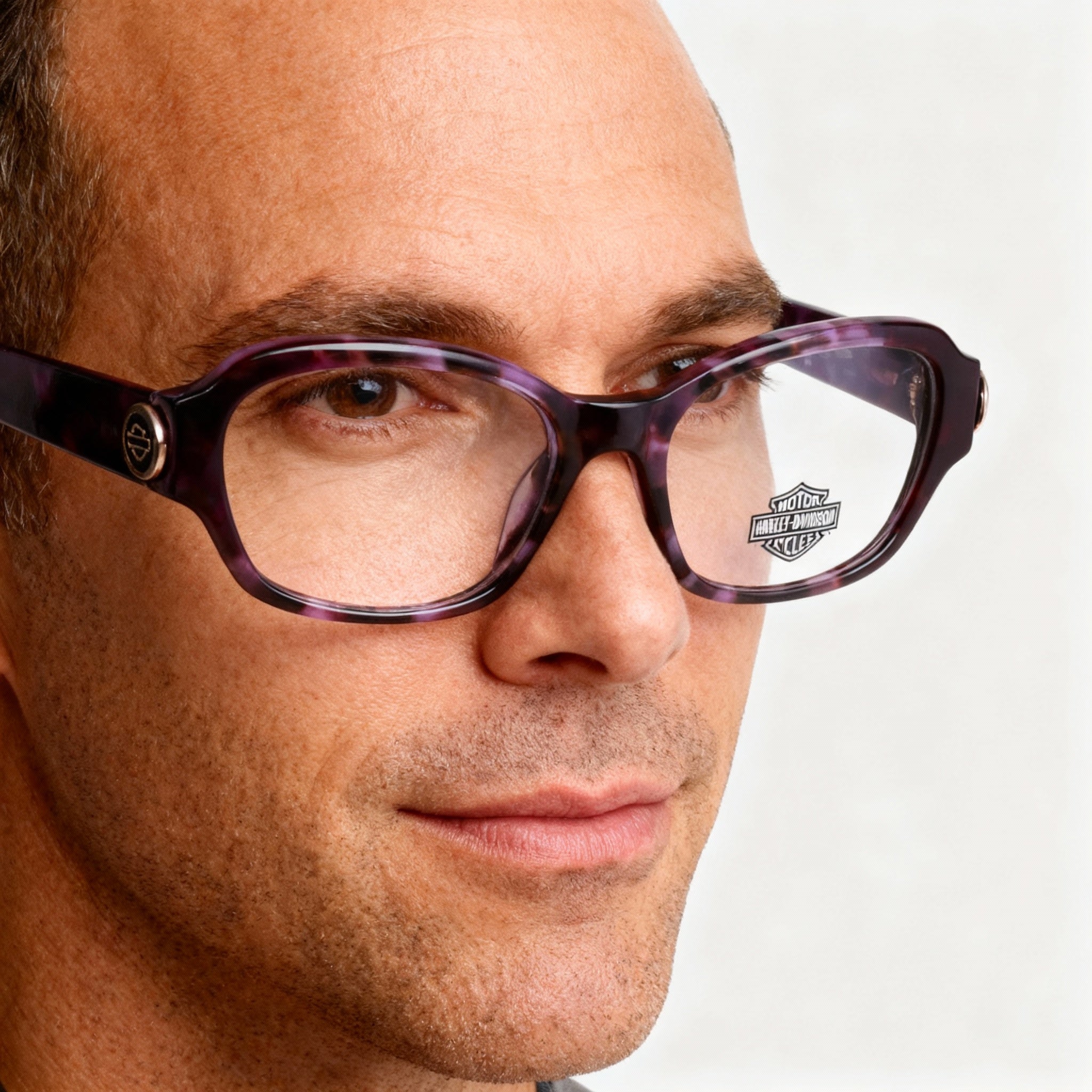 Harley-Davidson Hd0567 Men's Plastic Violet Eyeglasses Frame with Polarized Clear Polycarbonate Lenses 51-16-145mm, Photo 5