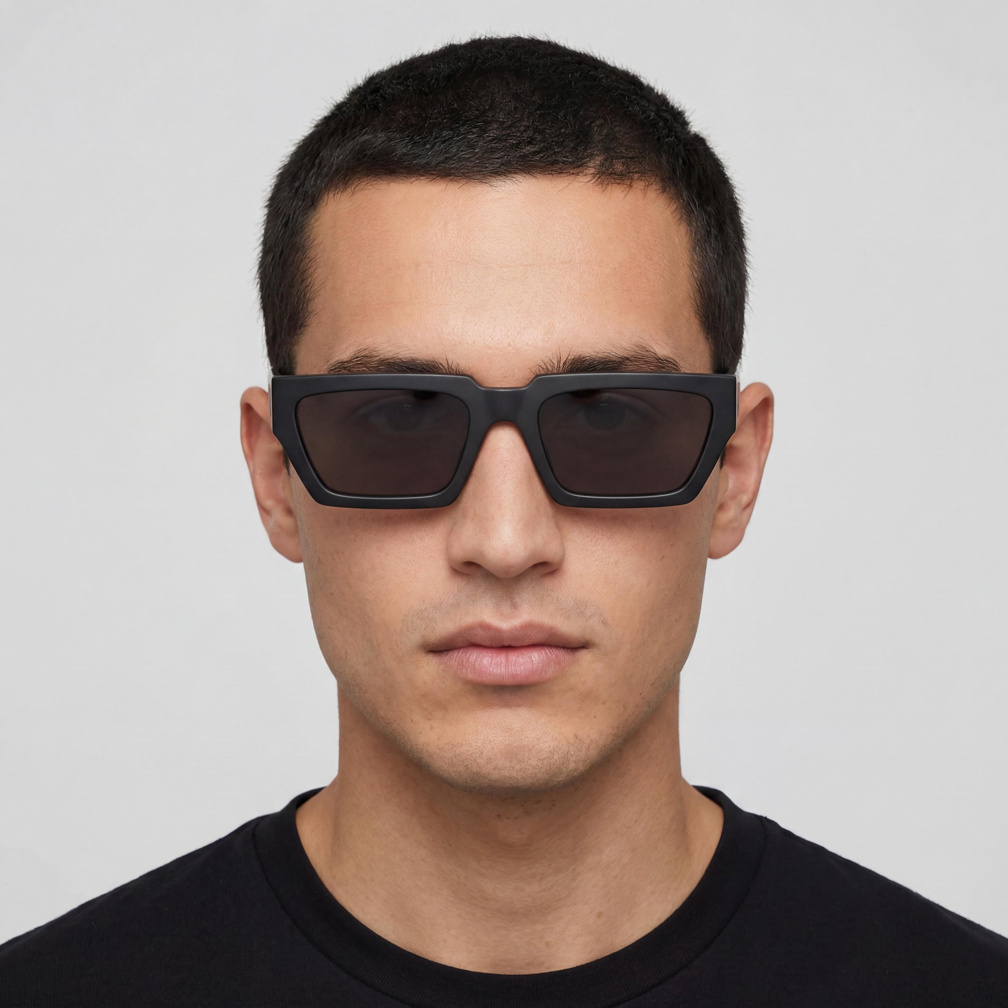 Gafas de Sol Moschino Casual para Hombre, Acetato, Negro Mate, Protección UV de Policarbonato No Polarizado 55-20-145, Photo 4