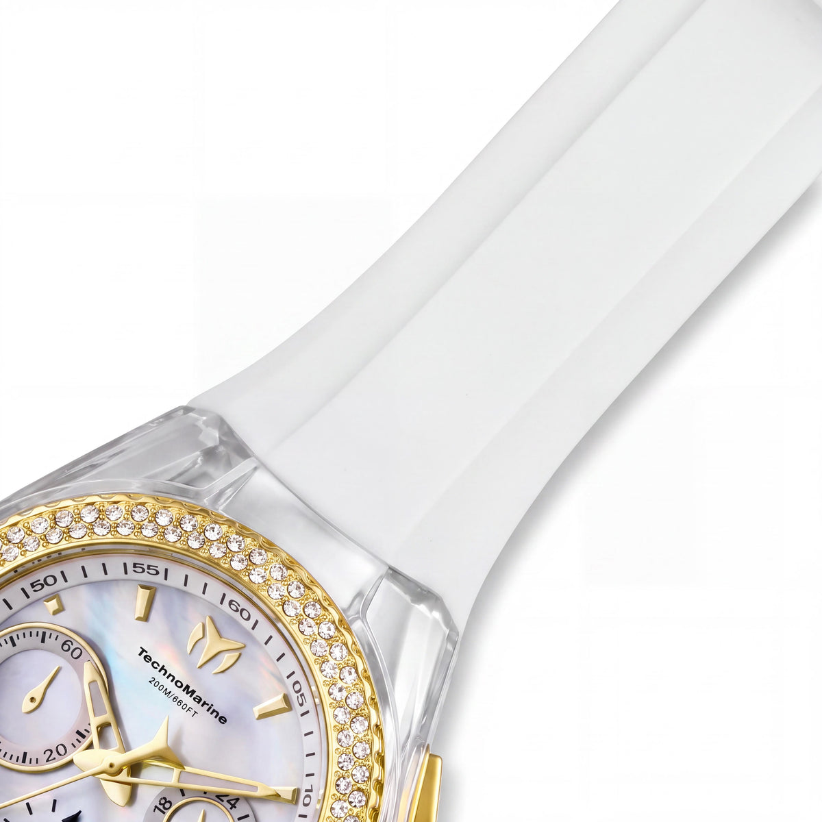 TechnoMarine Cruise TM-117046 Women's 40mm Stainless Steel Quartz Watch with Crystal Bezel, White Dial, Photo 3