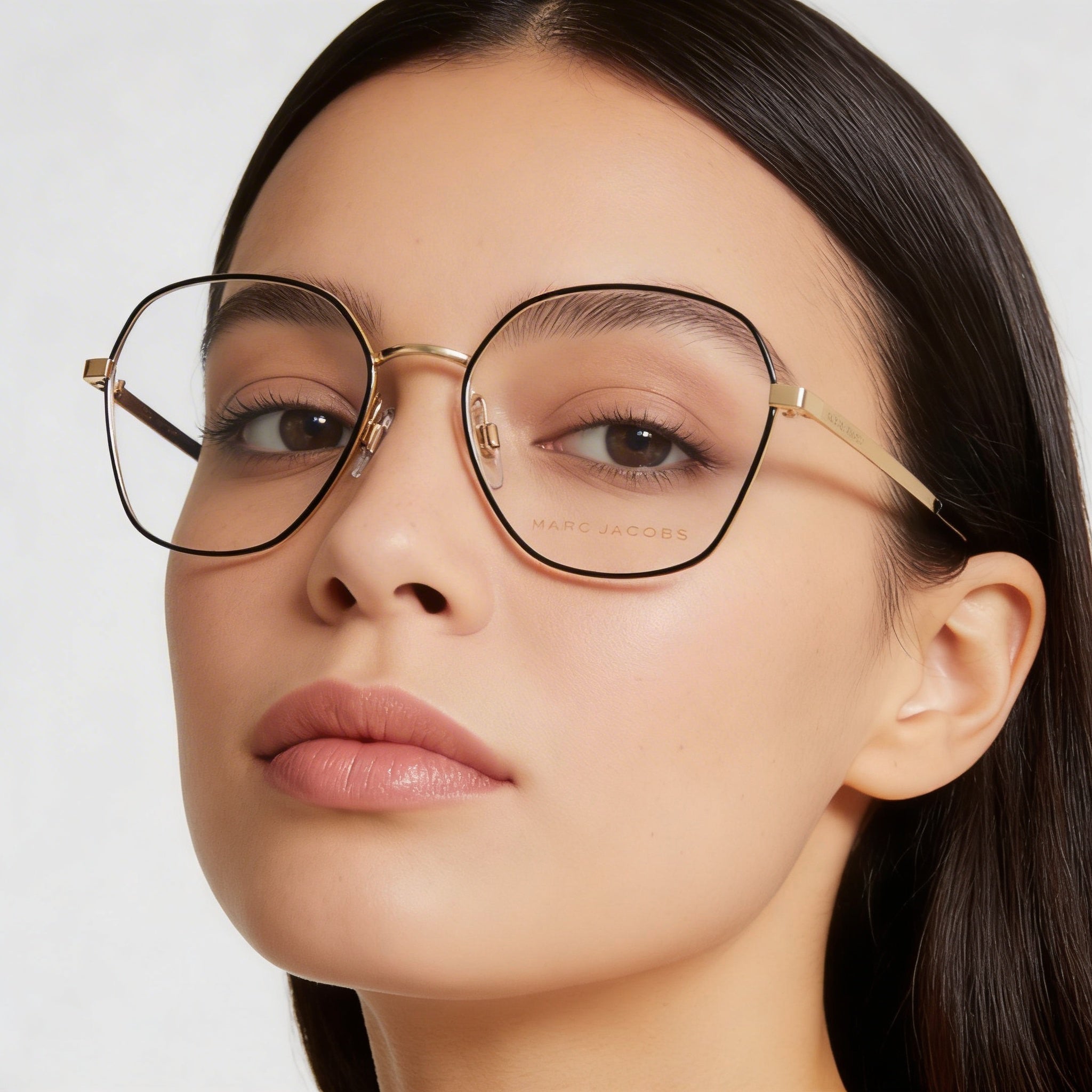 Gafas de vista Marc Jacobs Marc 476/G/N para mujer, de metal, color negro y dorado, 54 mm, Photo 4