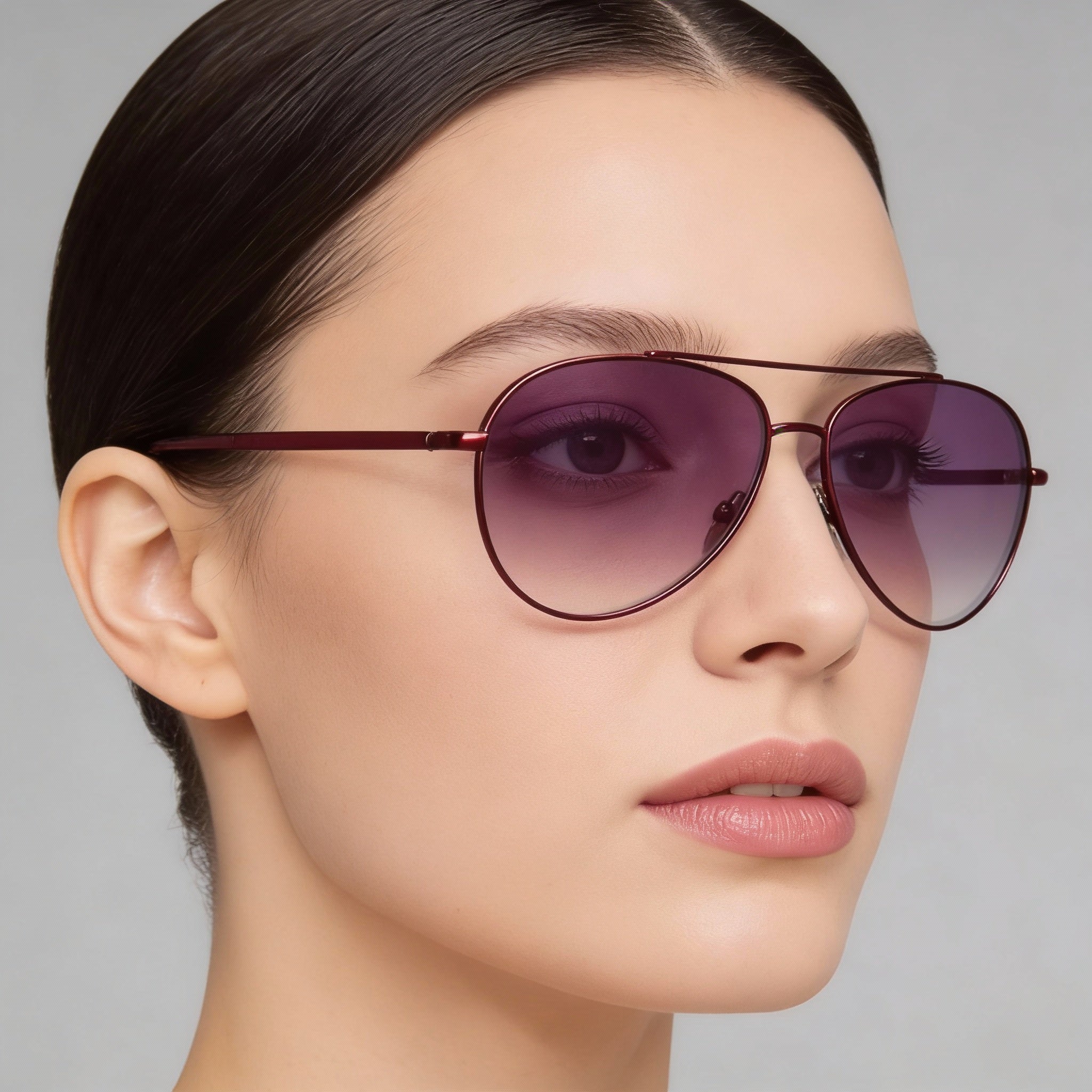 Gafas de sol Isabel Marant con montura metálica para mujer, estilo casual, color vino tinto dorado espejado sobre lentes color burdeos, 60-14-145, Photo 4