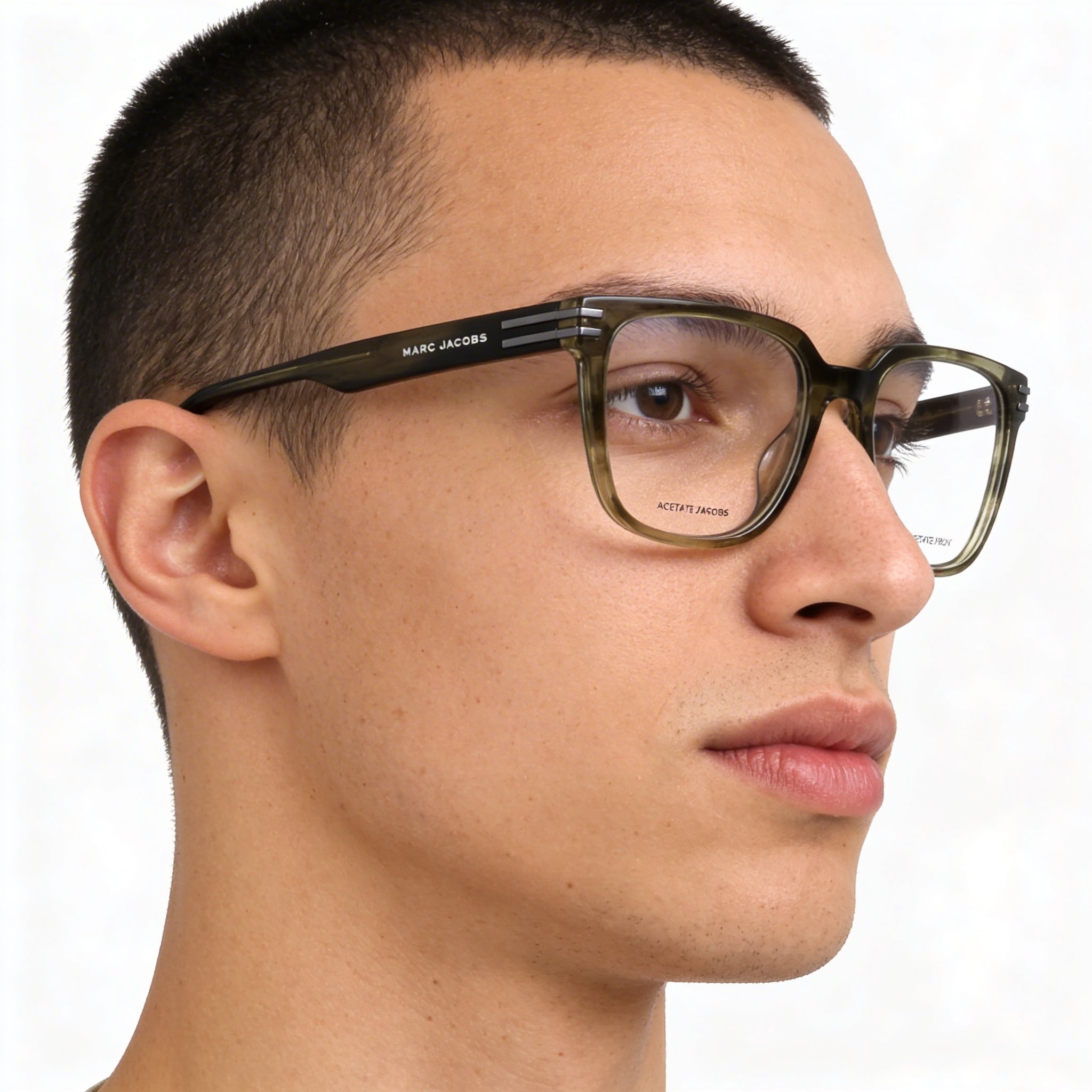Marc Jacobs Classic - Montura de acetato para gafas graduadas, color verde cuerno, 53 mm, Photo 3