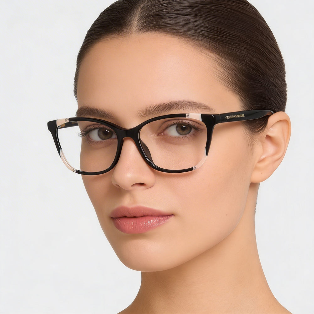 Carolina Herrera Her 0124 Women's Sunglasses featuring a Black Nude Acetate Frame and 54mm Lens Width