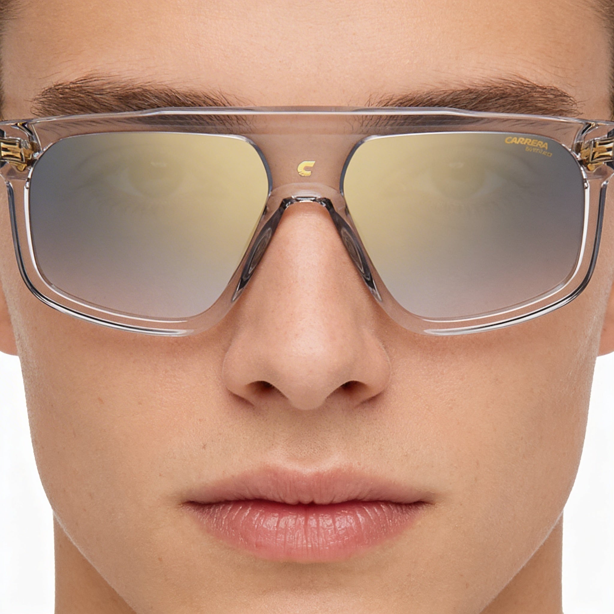 Carrera 1061/S Unisex Acetate Crystal Blue Shaded Gold Mirror UV Protection Sunglasses 59mm, Photo 4